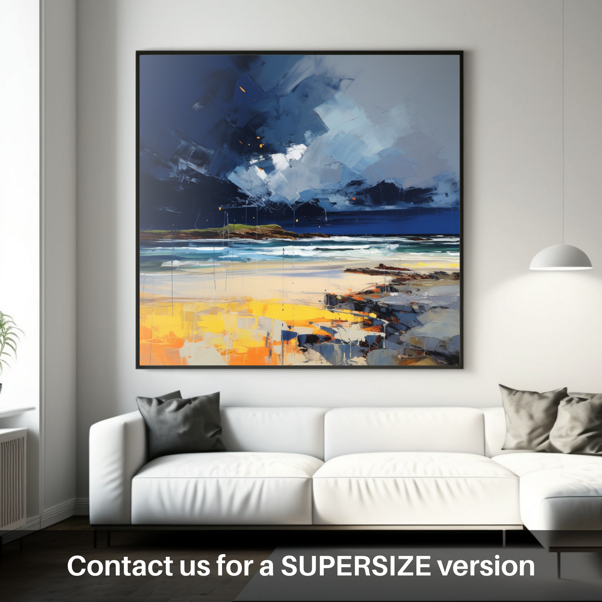 Huge supersize print of West Sands with a stormy sky