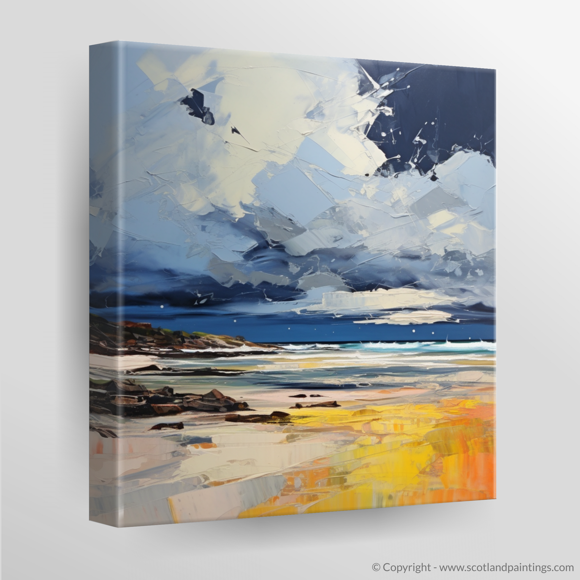Canvas Print of West Sands with a stormy sky