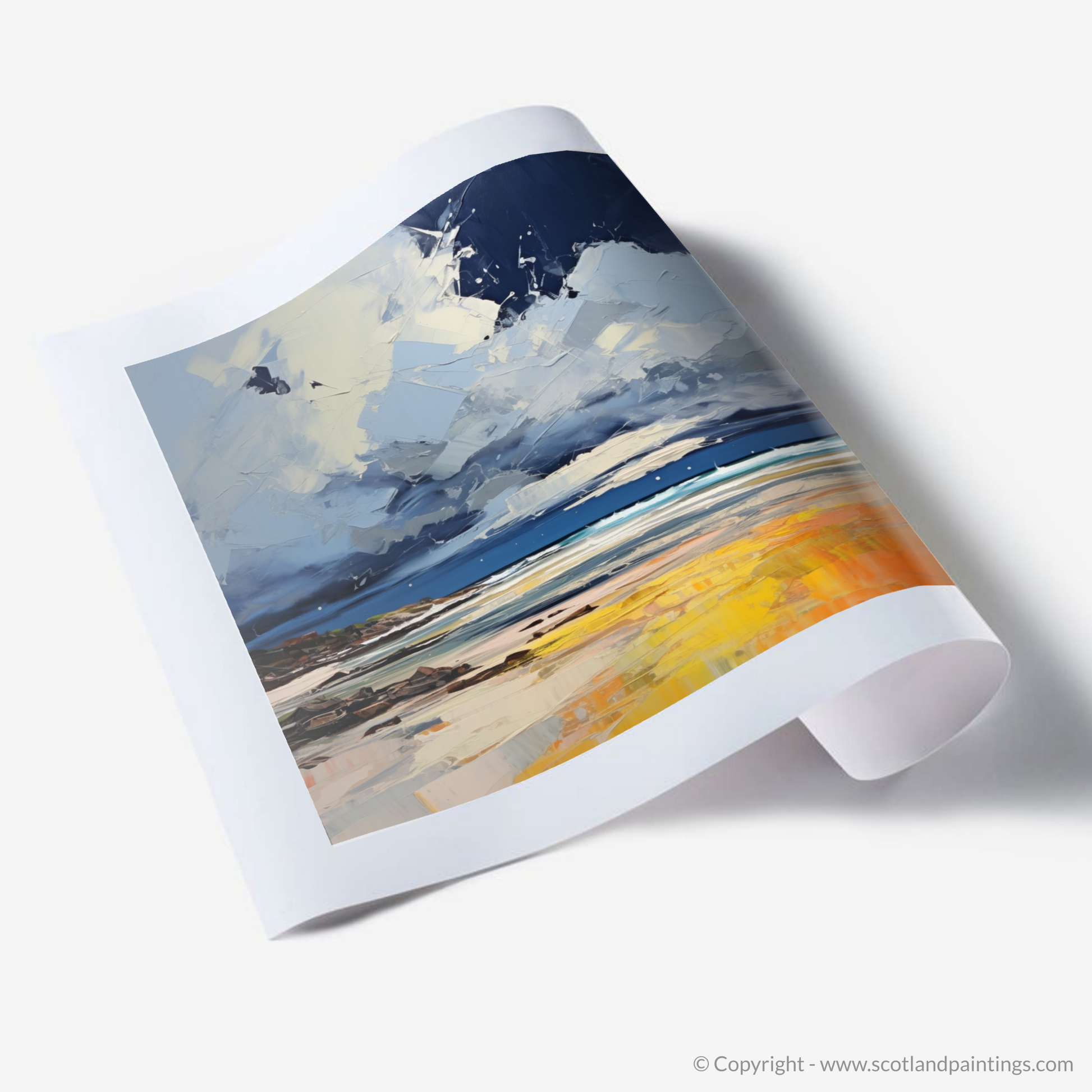 Art Print of West Sands with a stormy sky