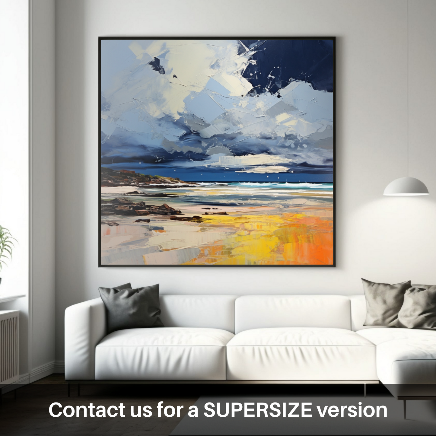 Huge supersize print of West Sands with a stormy sky