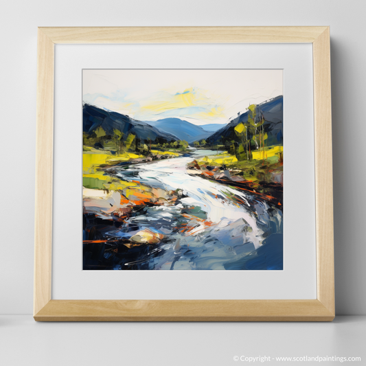 Art Print of River Spey, Highlands with a natural frame