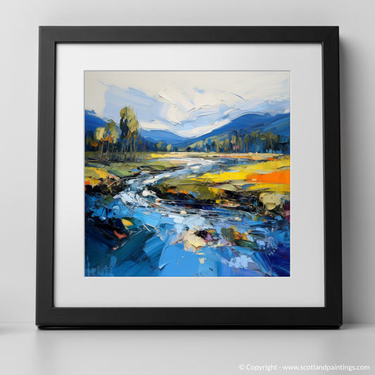 Art Print of River Spey, Highlands with a black frame