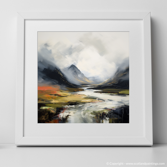 Art Print of Rolling fog in Glencoe with a white frame