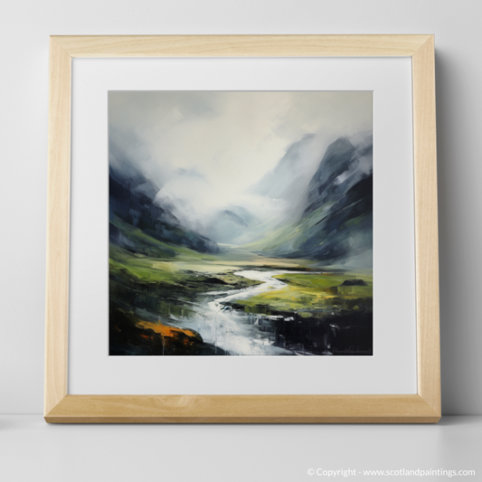 Art Print of Rolling fog in Glencoe with a natural frame