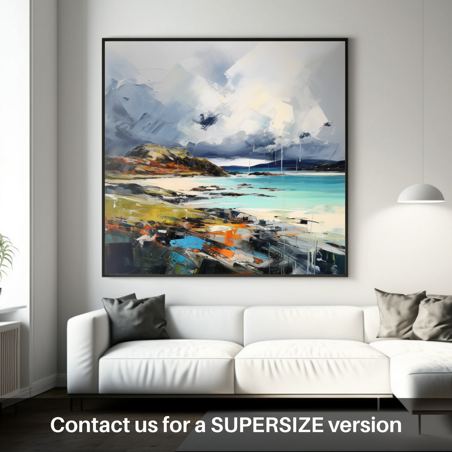 Huge supersize print of Achmelvich Bay with a stormy sky