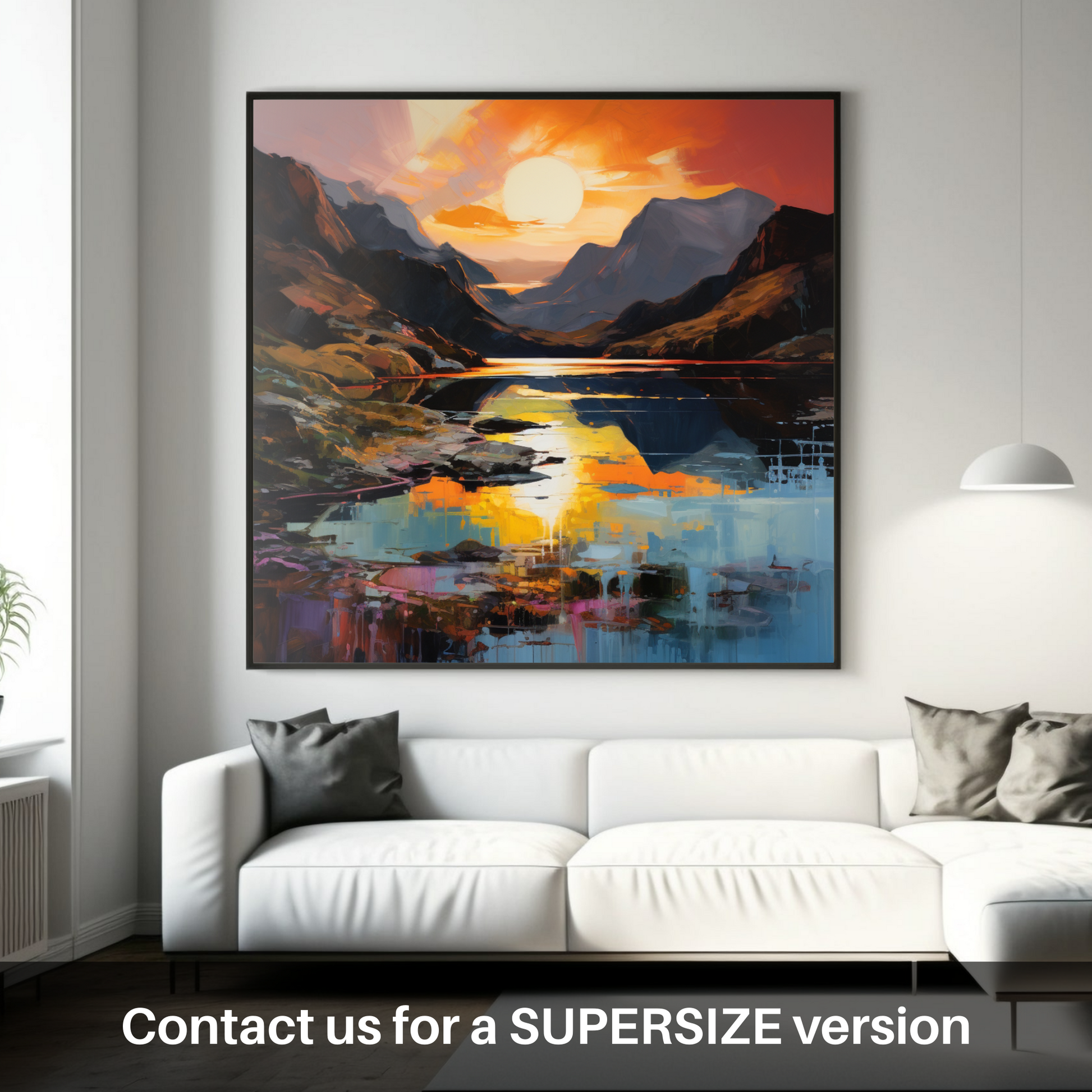 Huge supersize print of Loch Coruisk at sunset