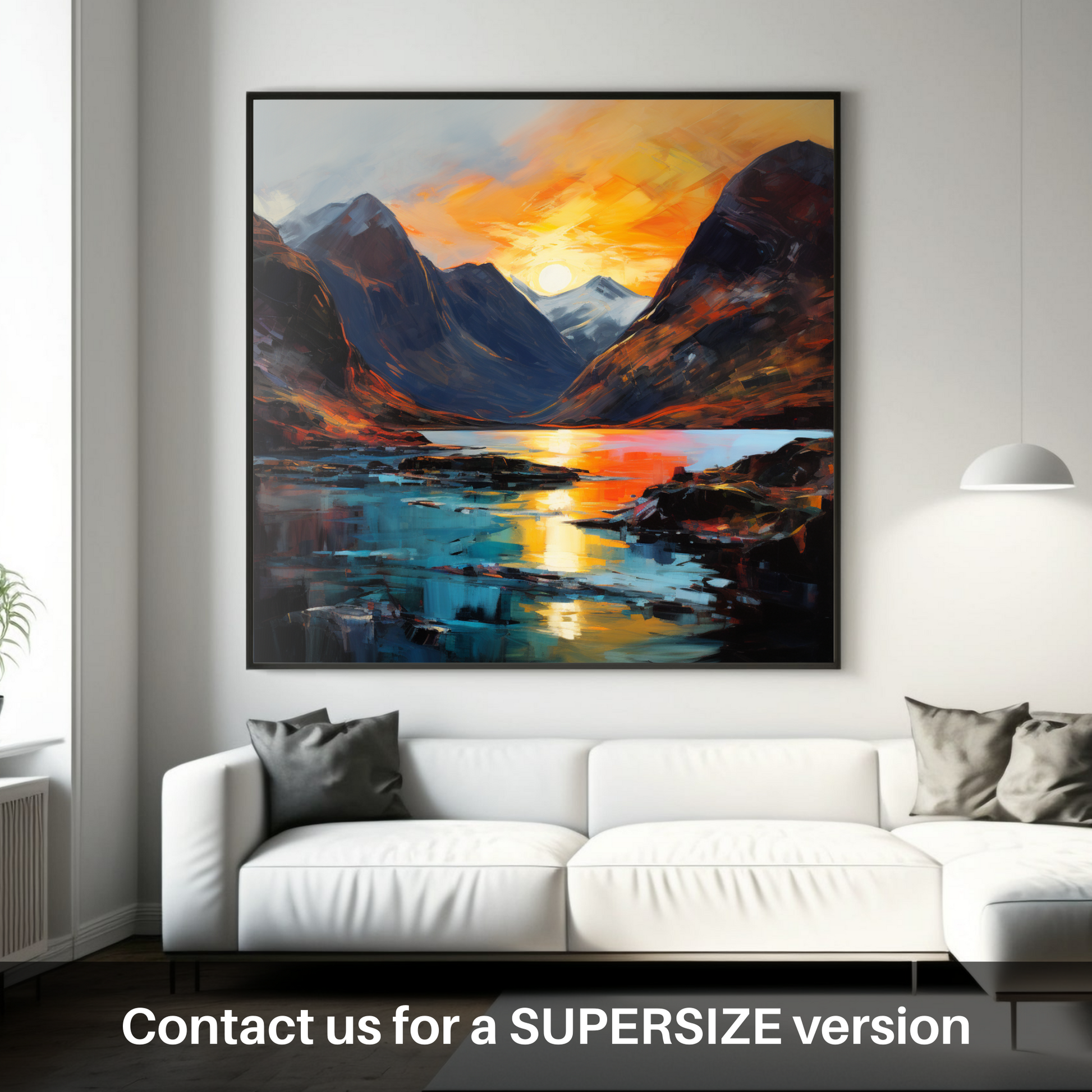 Huge supersize print of Loch Coruisk at sunset