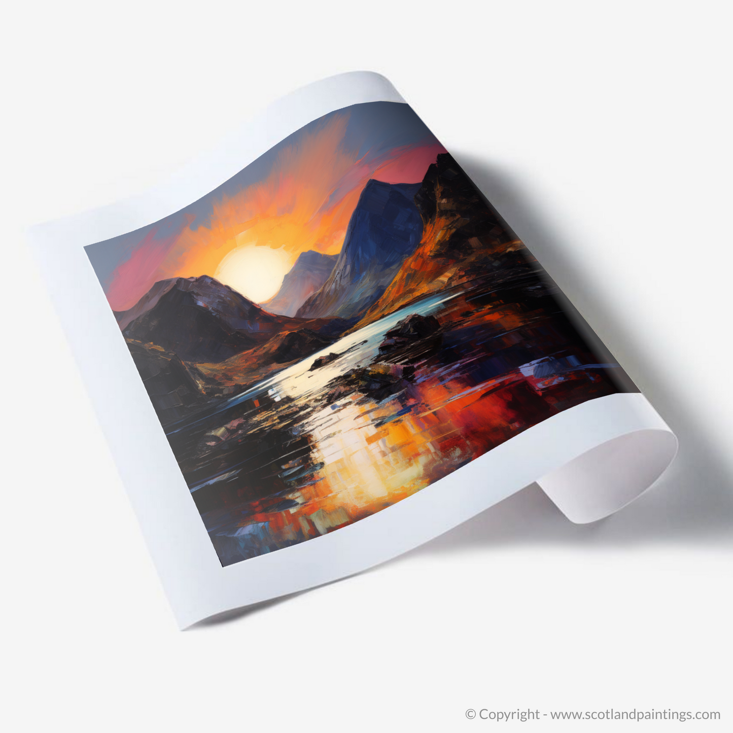 Art Print of Loch Coruisk at sunset