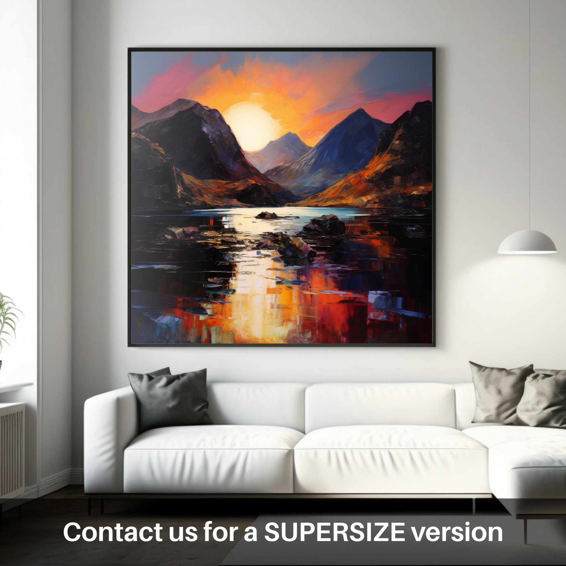 Huge supersize print of Loch Coruisk at sunset