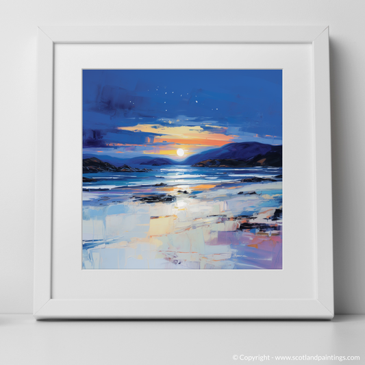Art Print of Traigh Mhor at dusk with a white frame