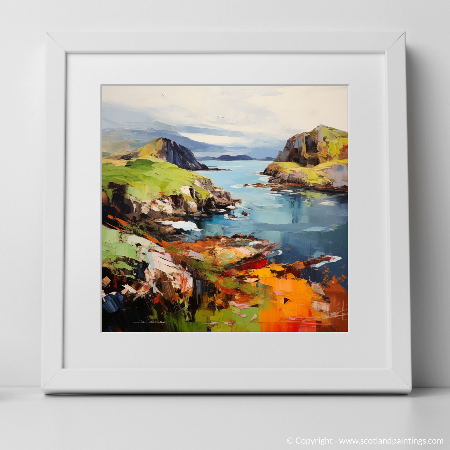 Art Print of Easdale Sound, Easdale, Argyll and Bute with a white frame
