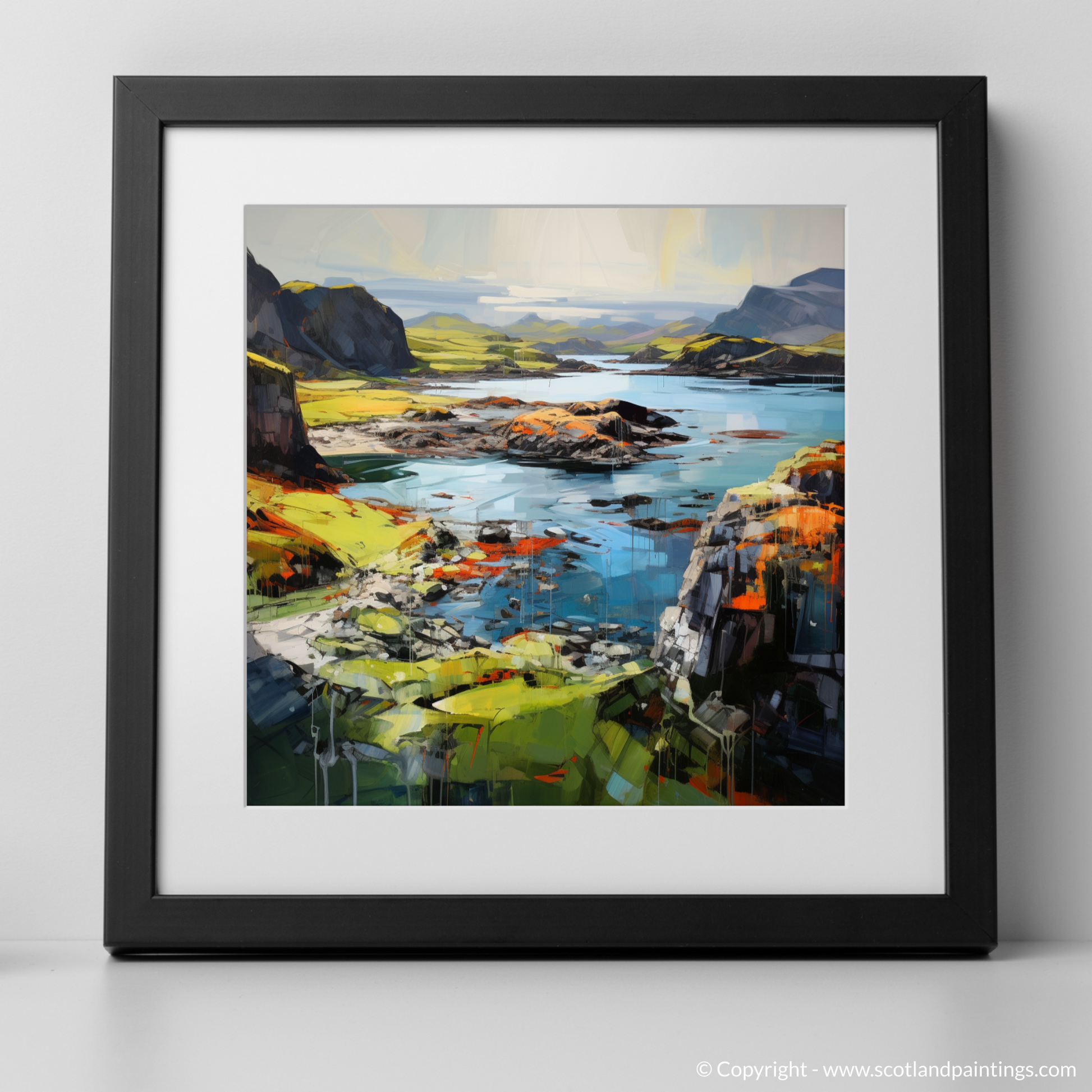 Art Print of Easdale Sound, Easdale, Argyll and Bute with a black frame