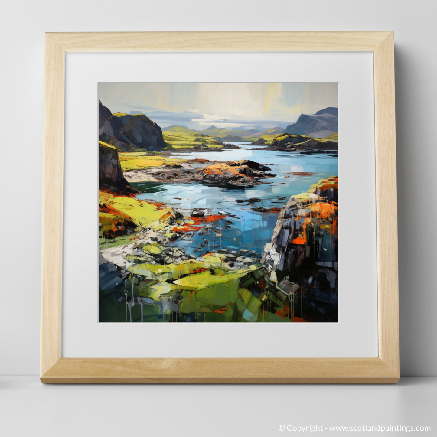 Art Print of Easdale Sound, Easdale, Argyll and Bute with a natural frame