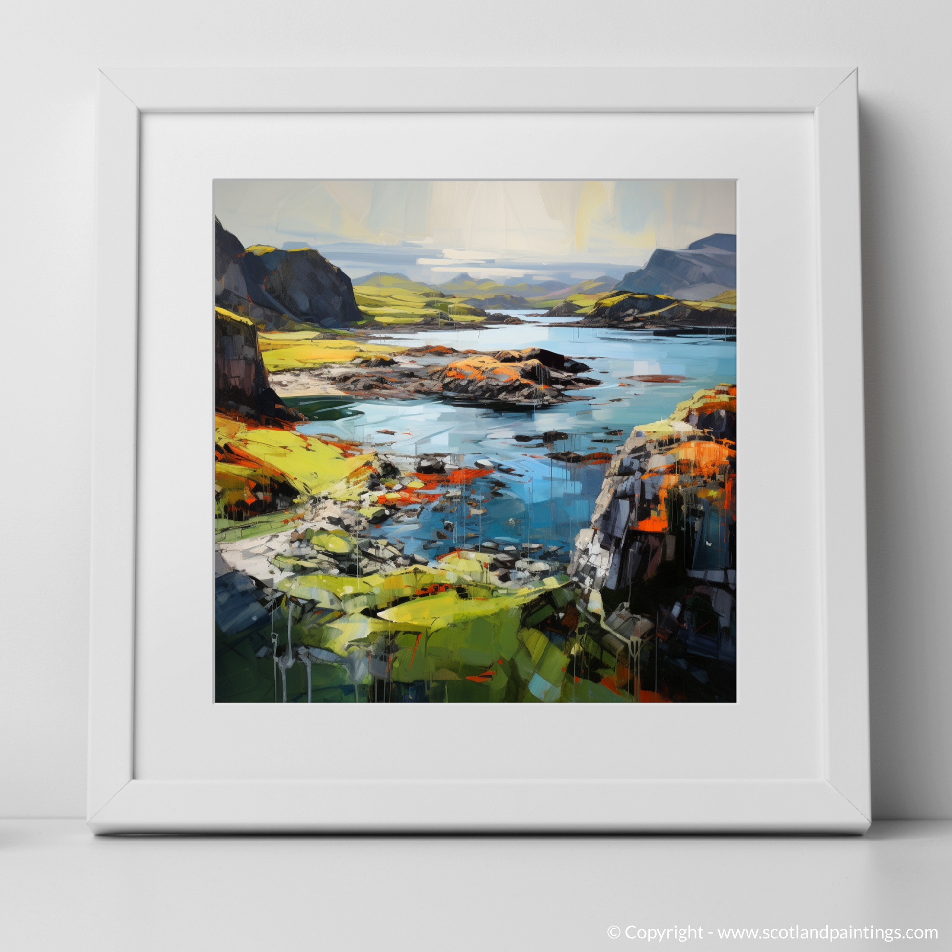 Art Print of Easdale Sound, Easdale, Argyll and Bute with a white frame