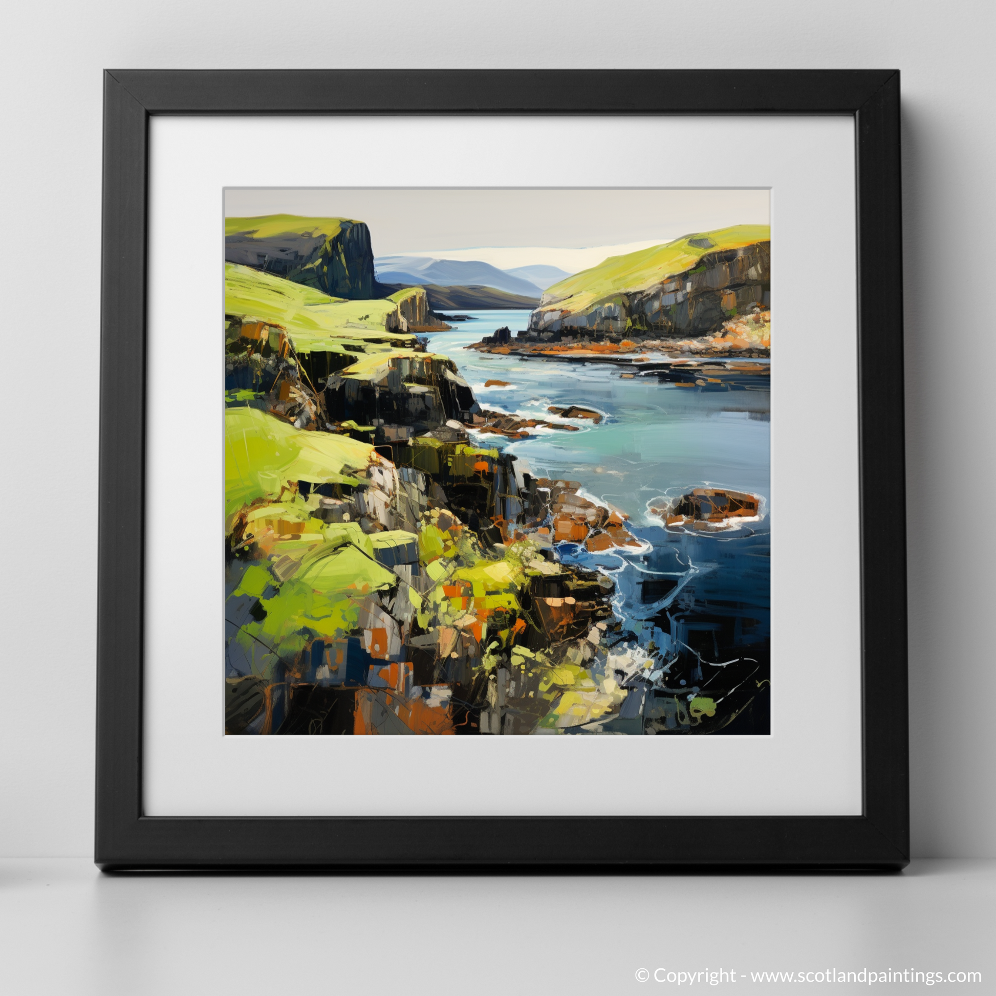 Art Print of Easdale Sound, Easdale, Argyll and Bute with a black frame