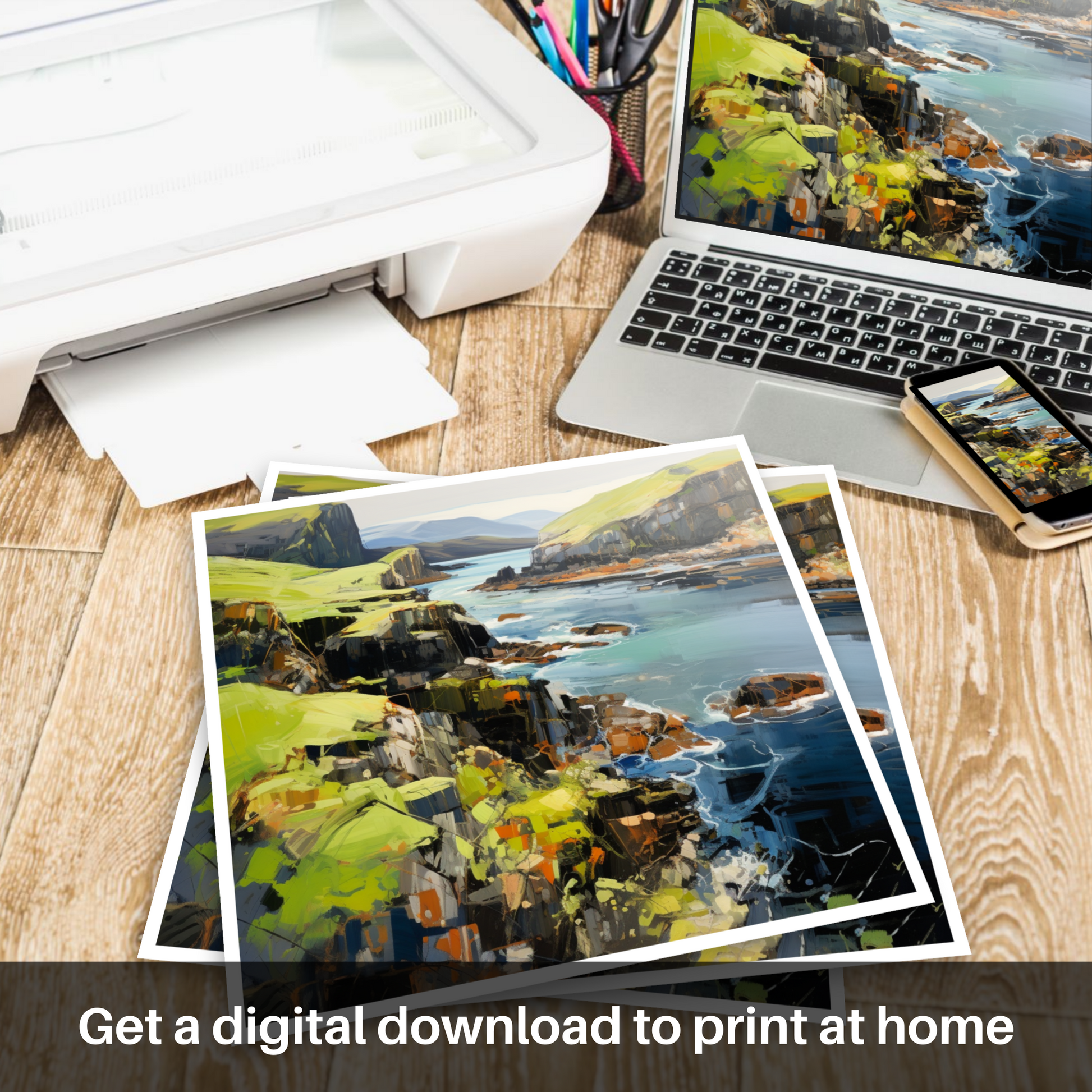 Downloadable and printable picture of Easdale Sound, Easdale, Argyll and Bute