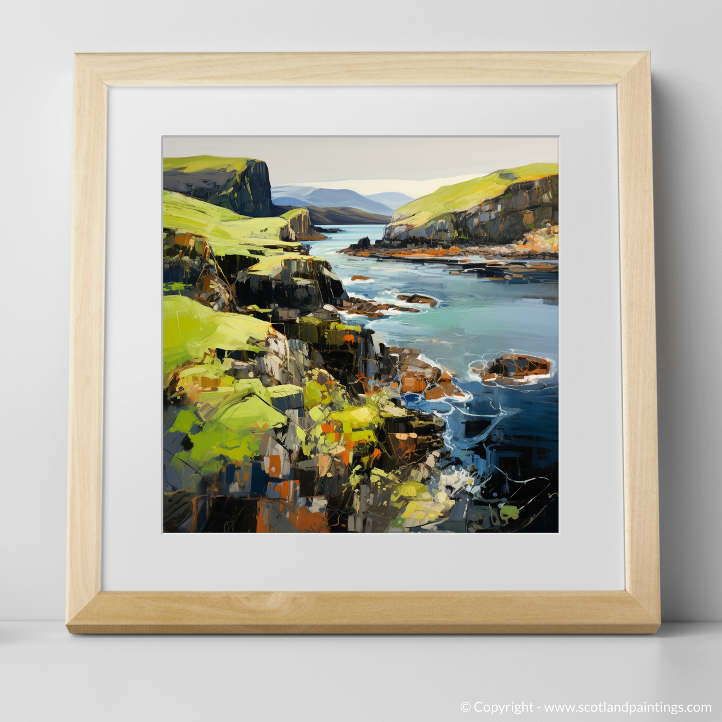 Art Print of Easdale Sound, Easdale, Argyll and Bute with a natural frame