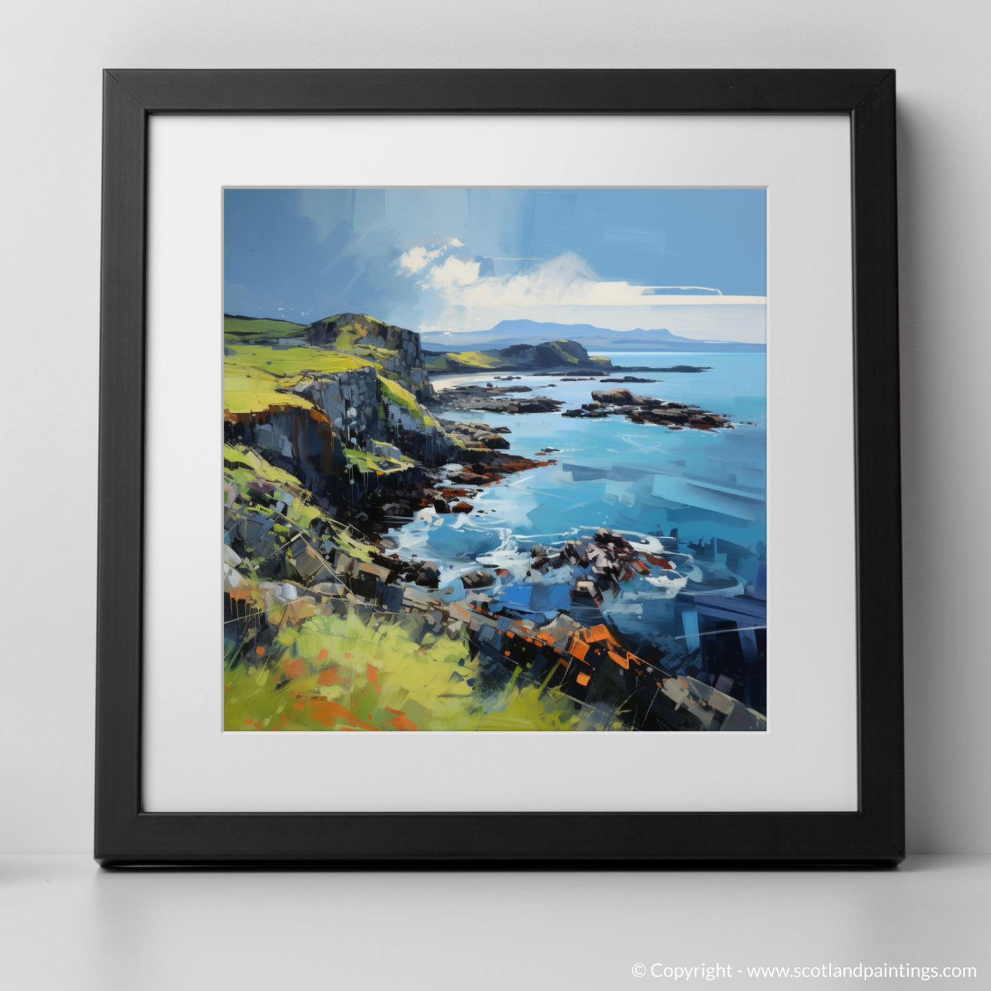 Art Print of Easdale Sound, Easdale, Argyll and Bute with a black frame