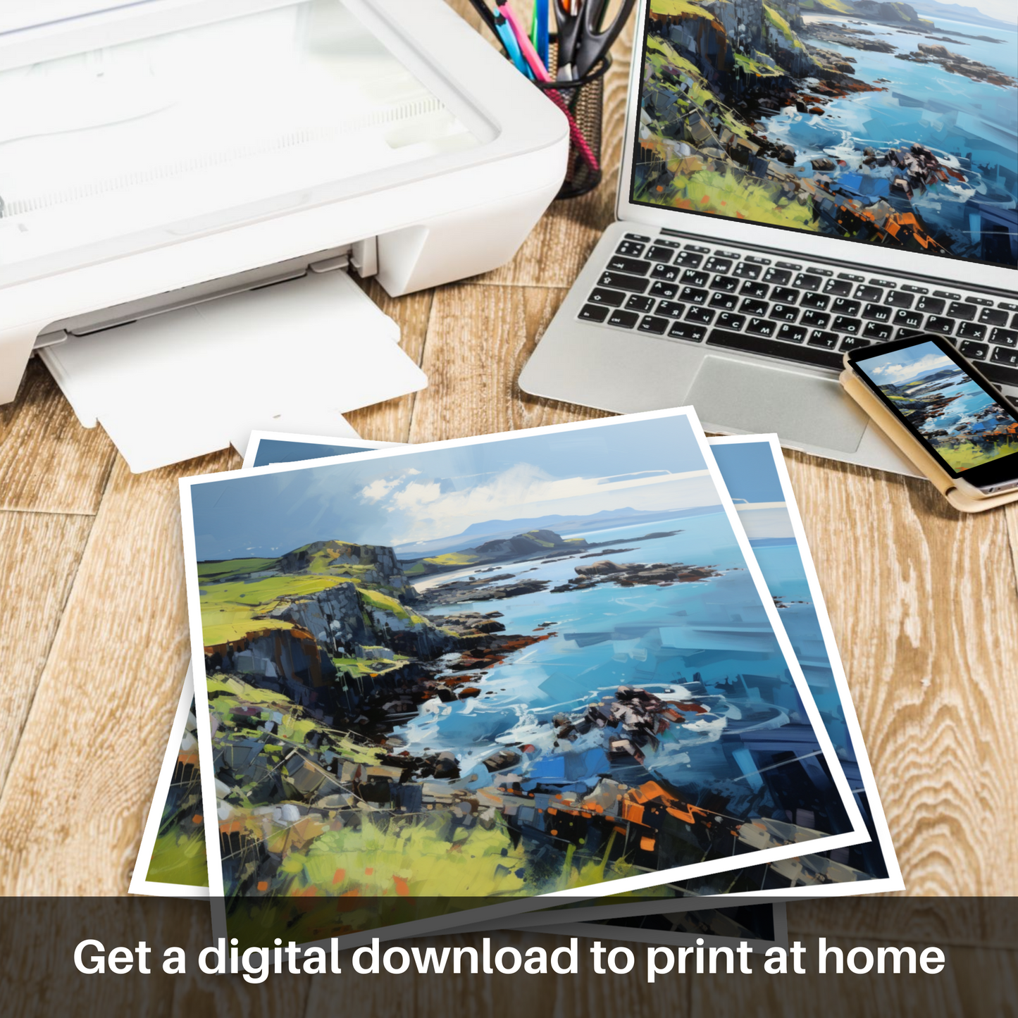 Downloadable and printable picture of Easdale Sound, Easdale, Argyll and Bute