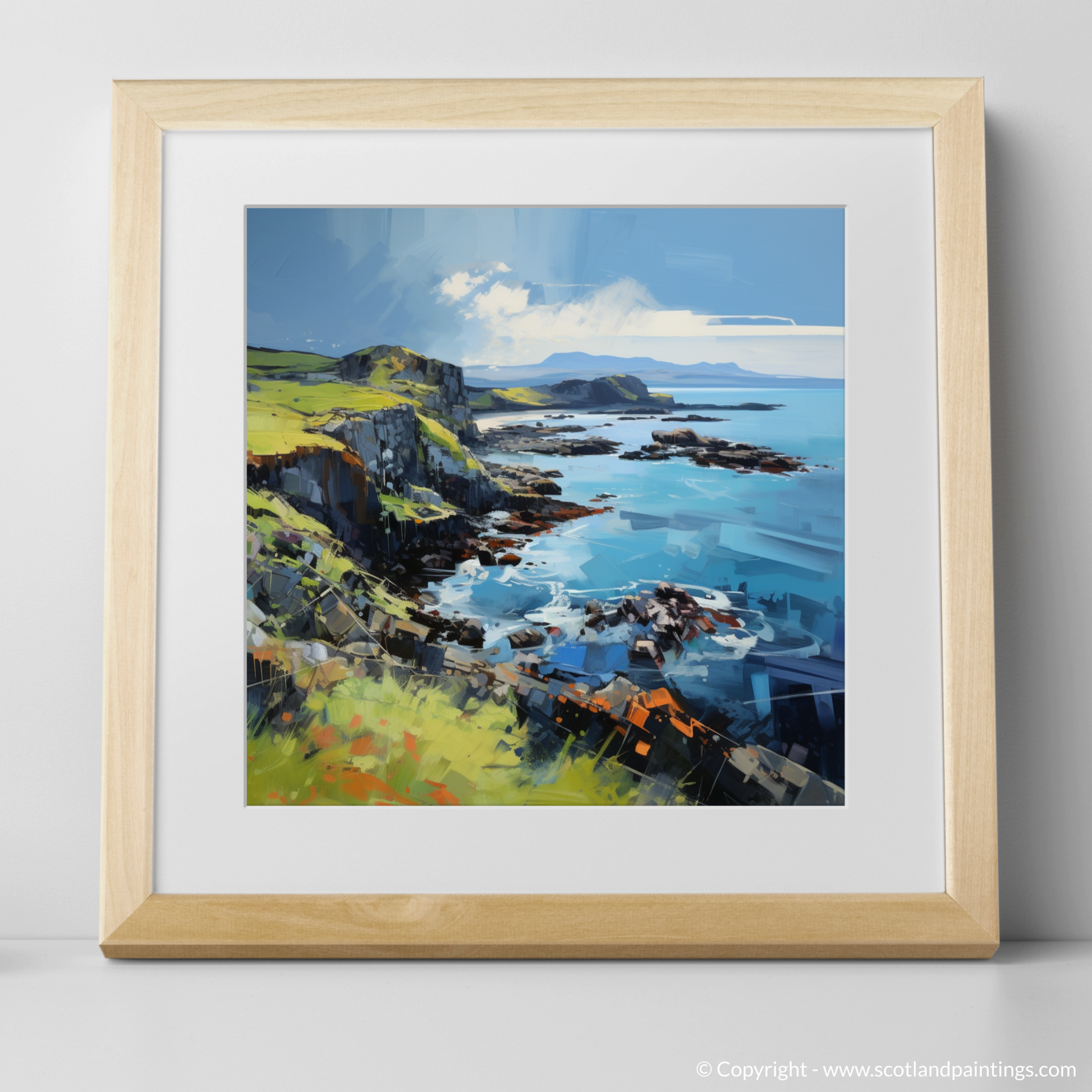 Art Print of Easdale Sound, Easdale, Argyll and Bute with a natural frame