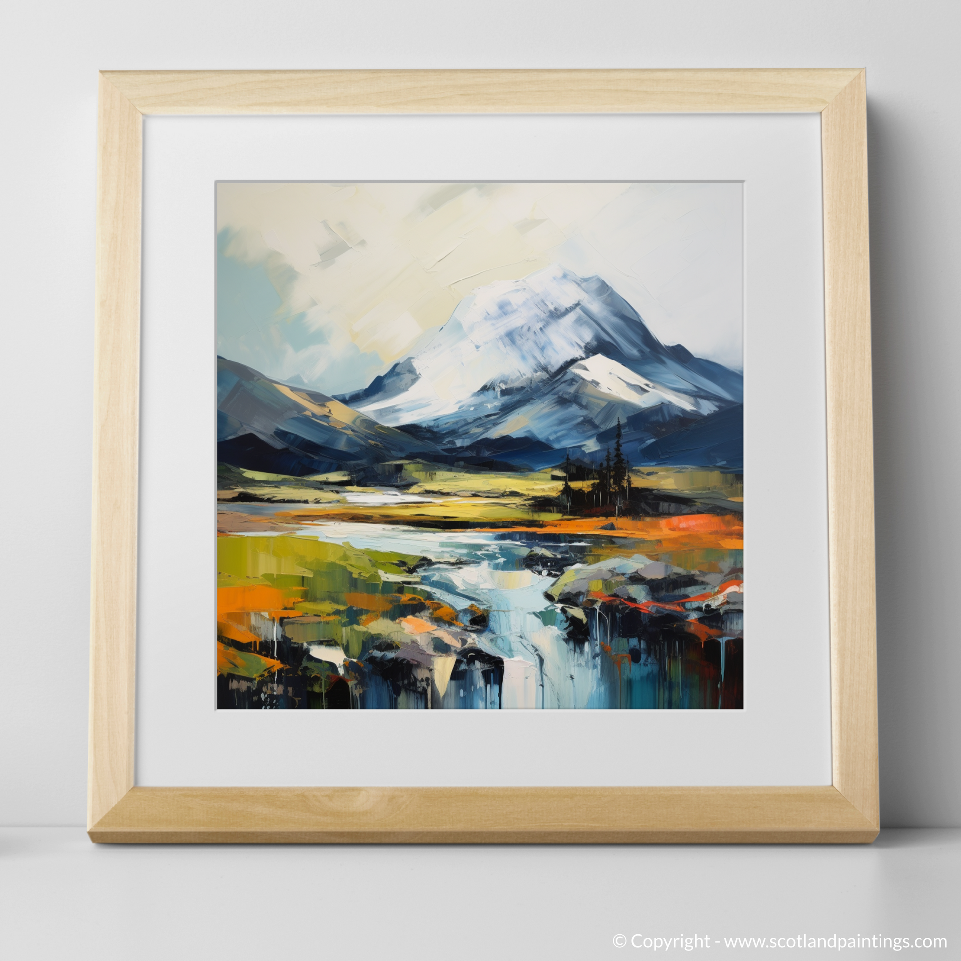 Art Print of Ben More with a natural frame