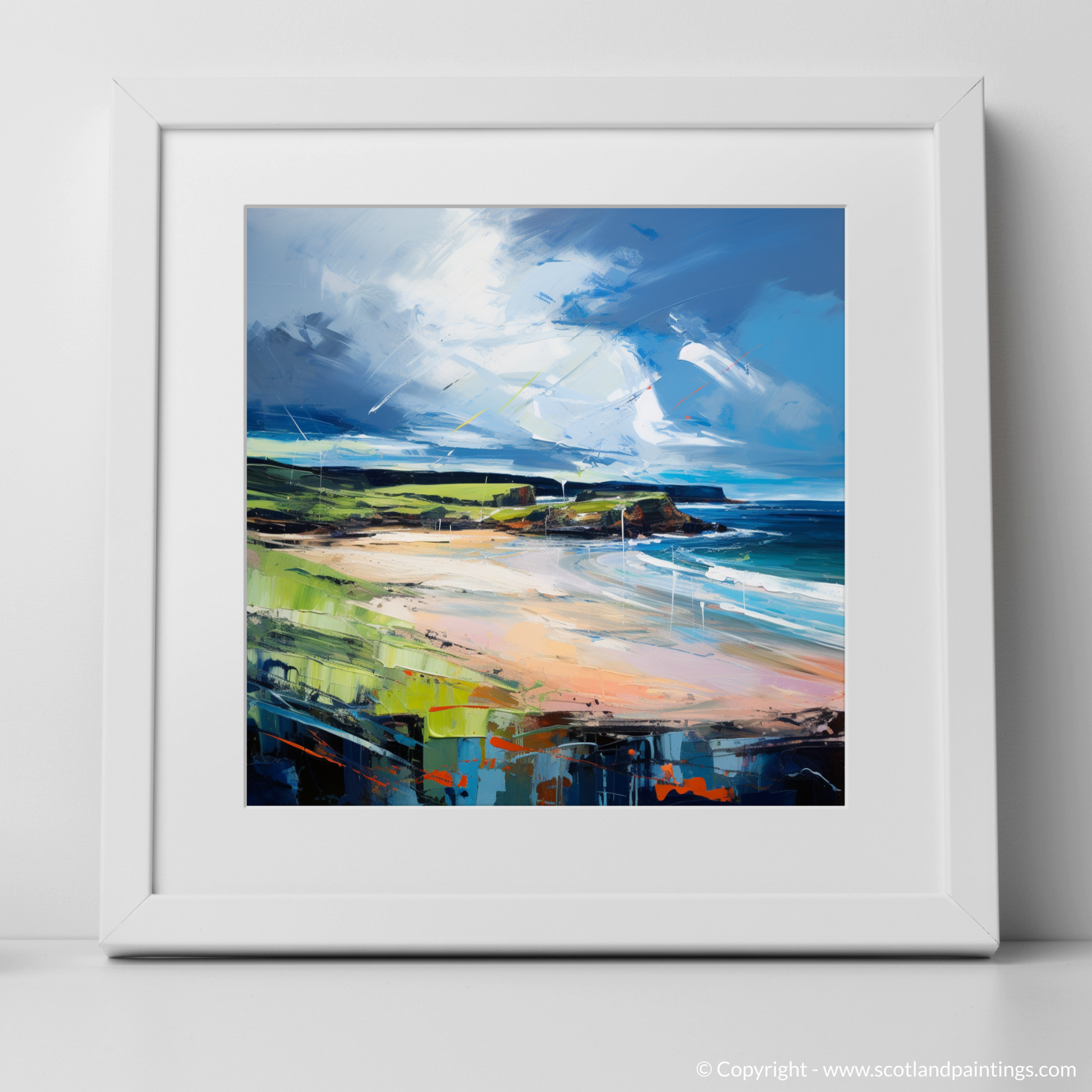 Art Print of Lunan Bay, Angus with a white frame