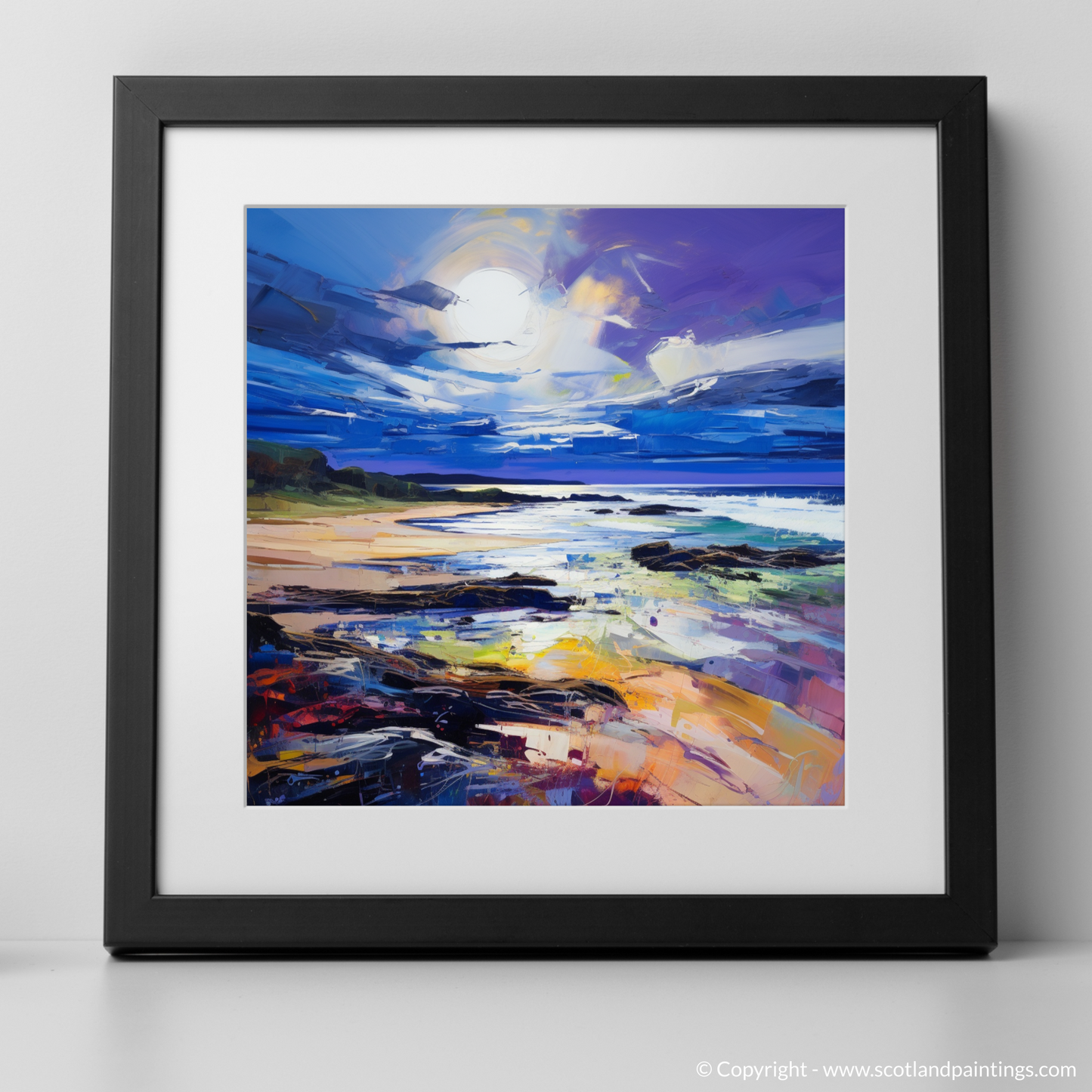 Art Print of Lunan Bay, Angus with a black frame