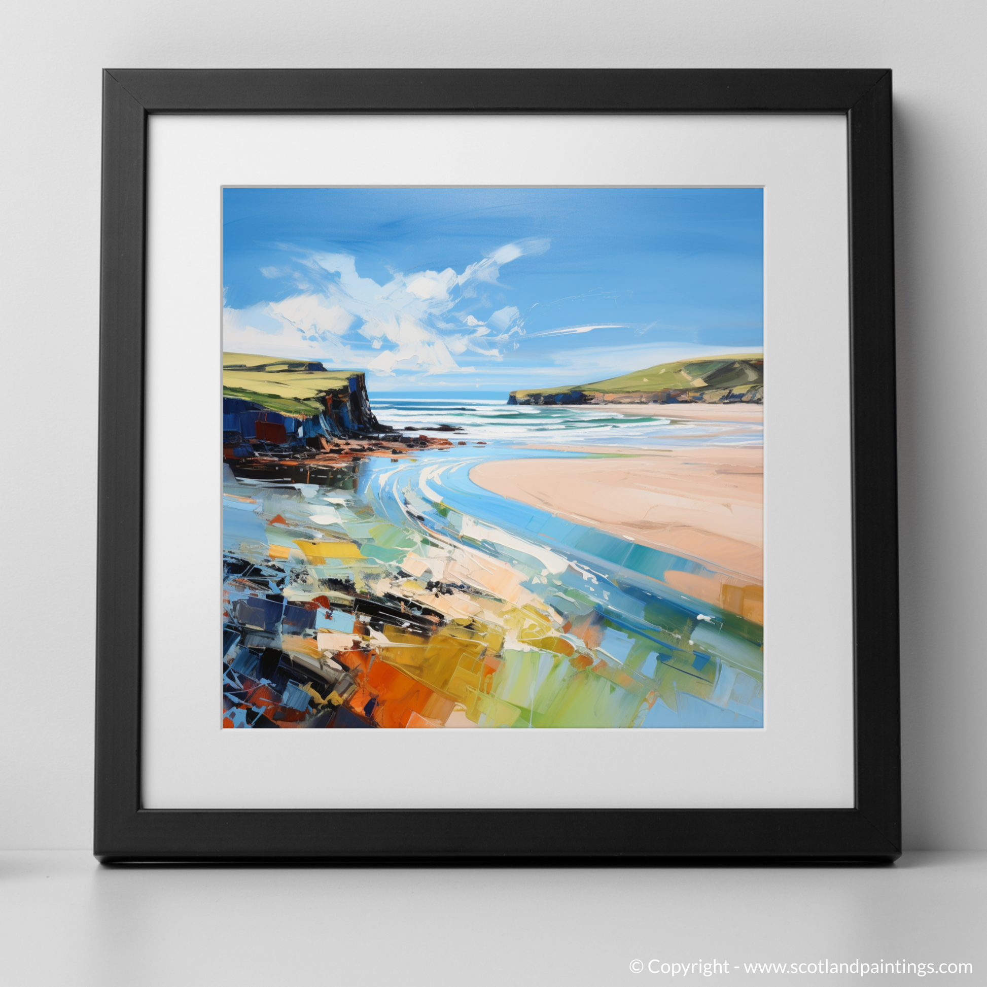 Art Print of Lunan Bay, Angus with a black frame