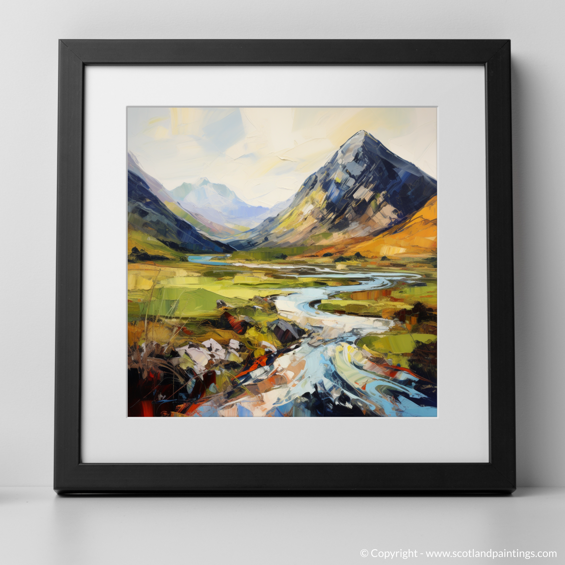 Art Print of Glencoe, Argyll and Bute with a black frame
