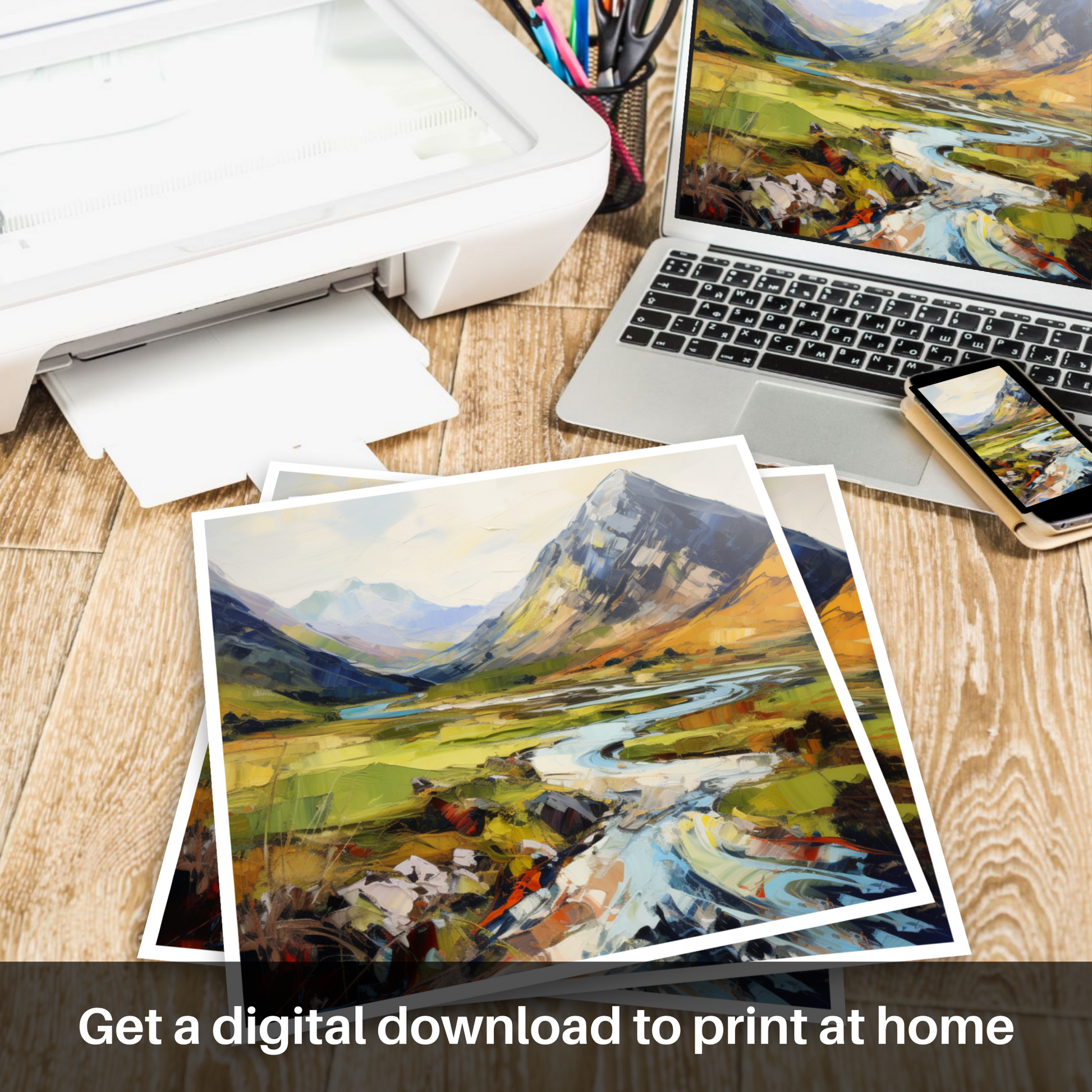 Downloadable and printable picture of Glencoe, Argyll and Bute