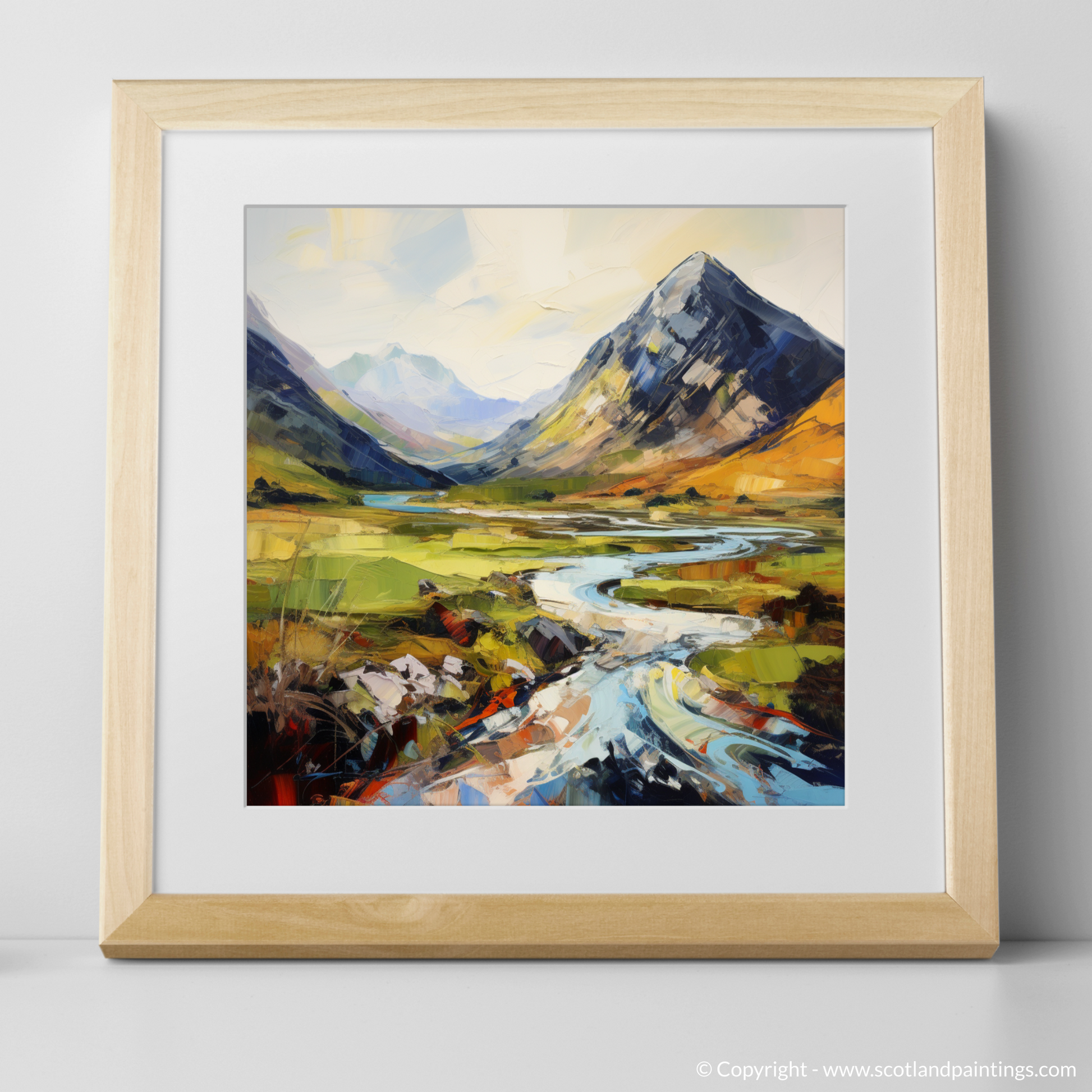 Art Print of Glencoe, Argyll and Bute with a natural frame