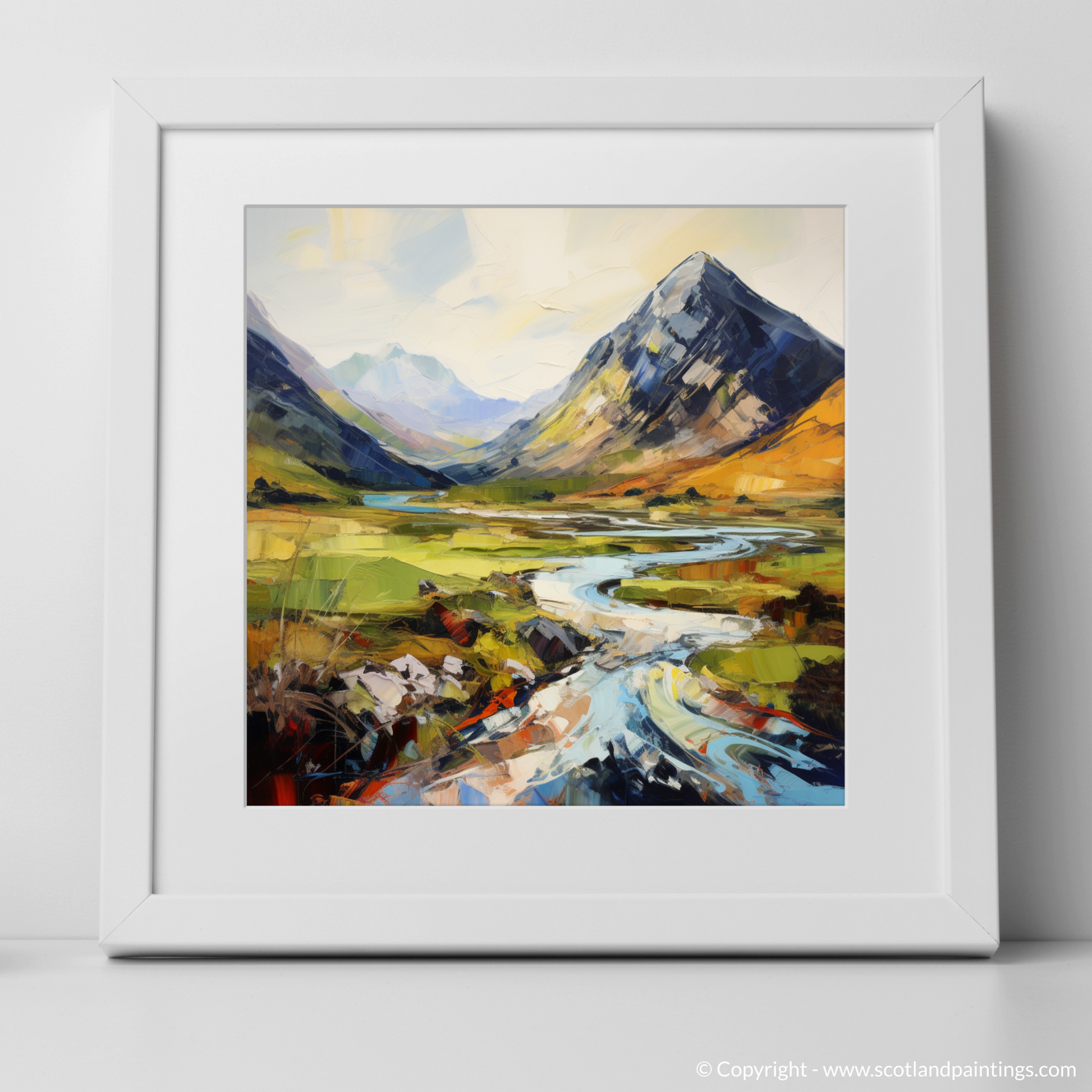 Art Print of Glencoe, Argyll and Bute with a white frame