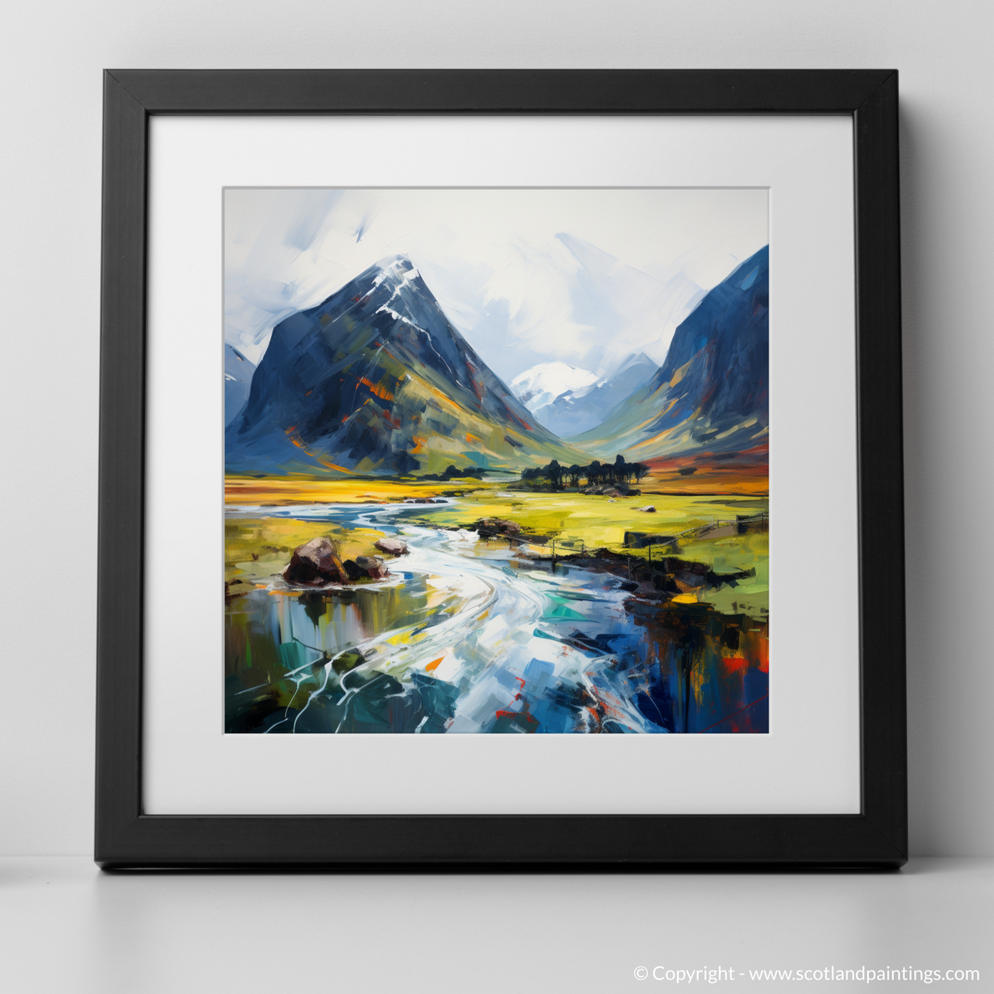 Art Print of Glencoe, Argyll and Bute with a black frame