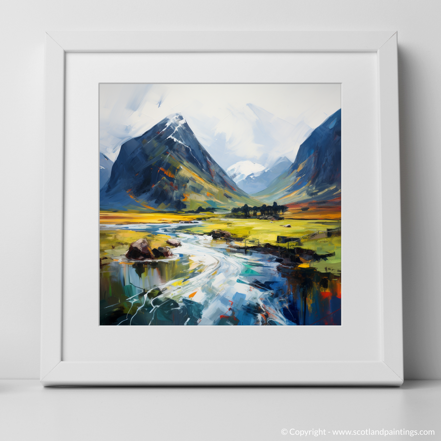 Art Print of Glencoe, Argyll and Bute with a white frame