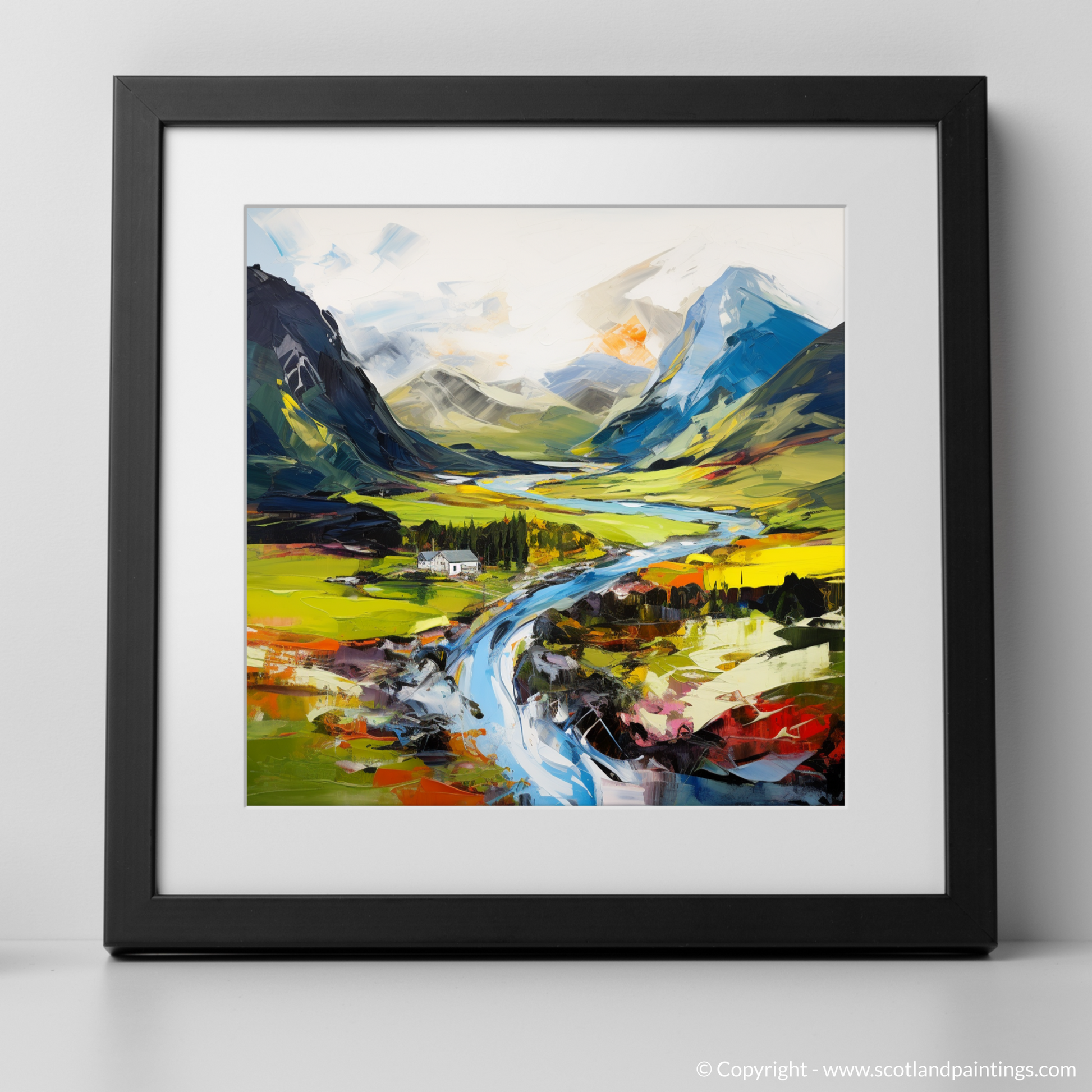 Art Print of Glencoe, Argyll and Bute with a black frame