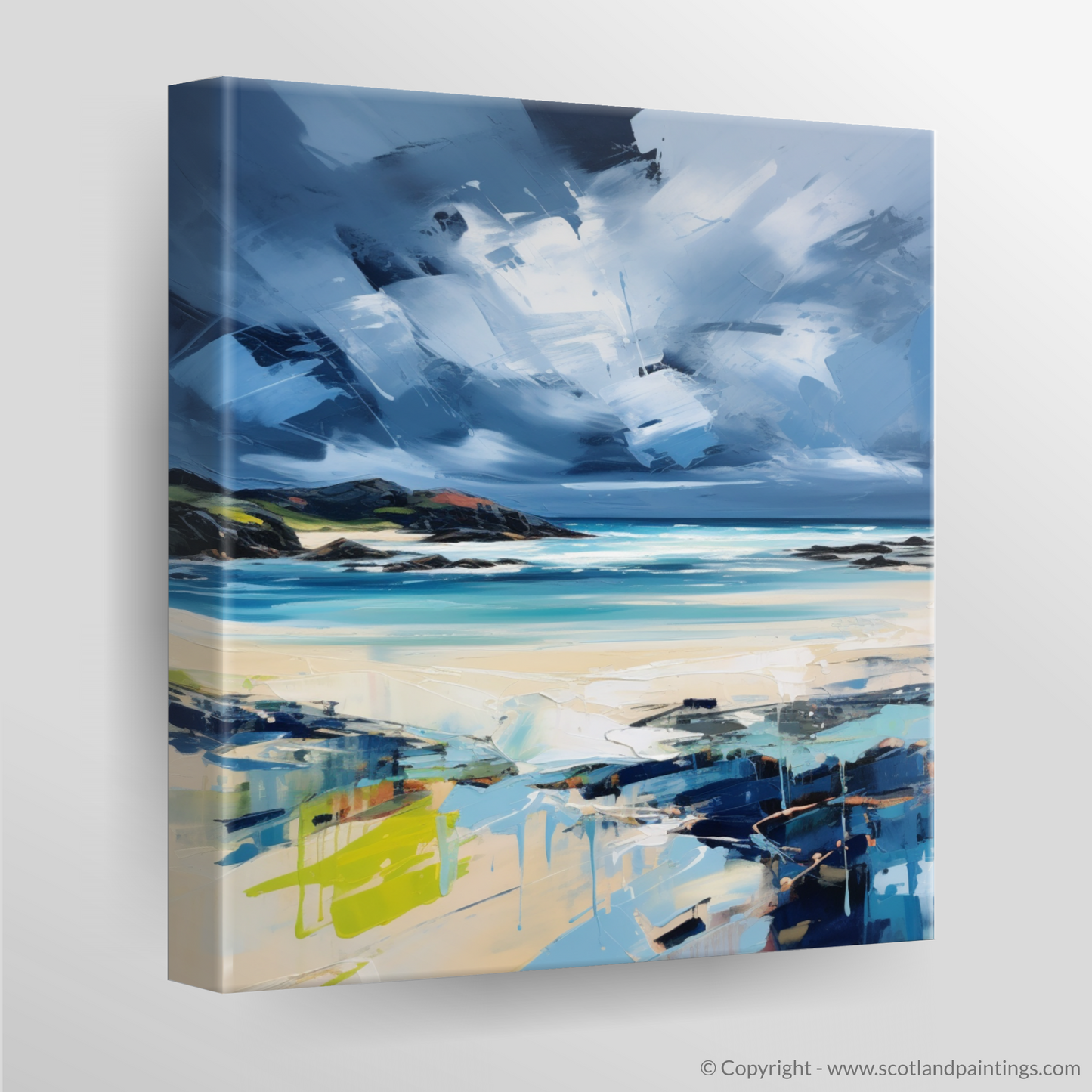 Canvas Print of Scarista Beach with a stormy sky