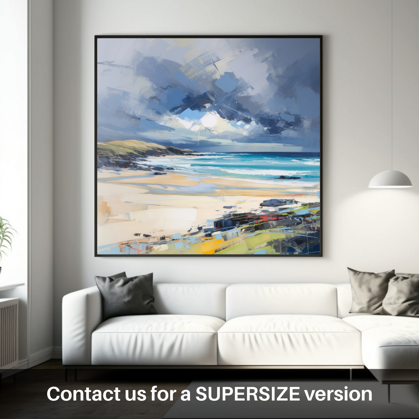 Huge supersize print of Scarista Beach with a stormy sky