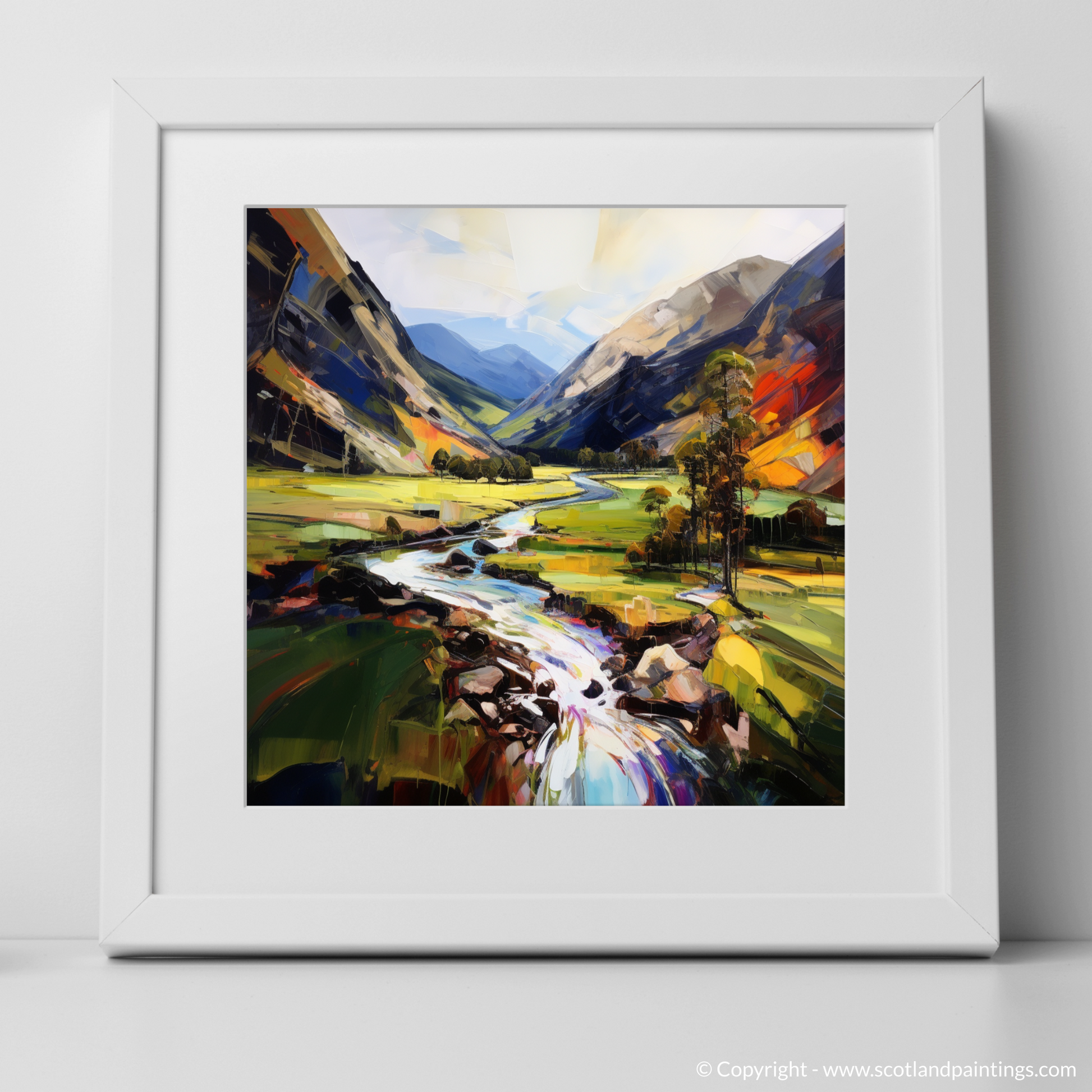 Art Print of Glen Nevis, Highlands with a white frame