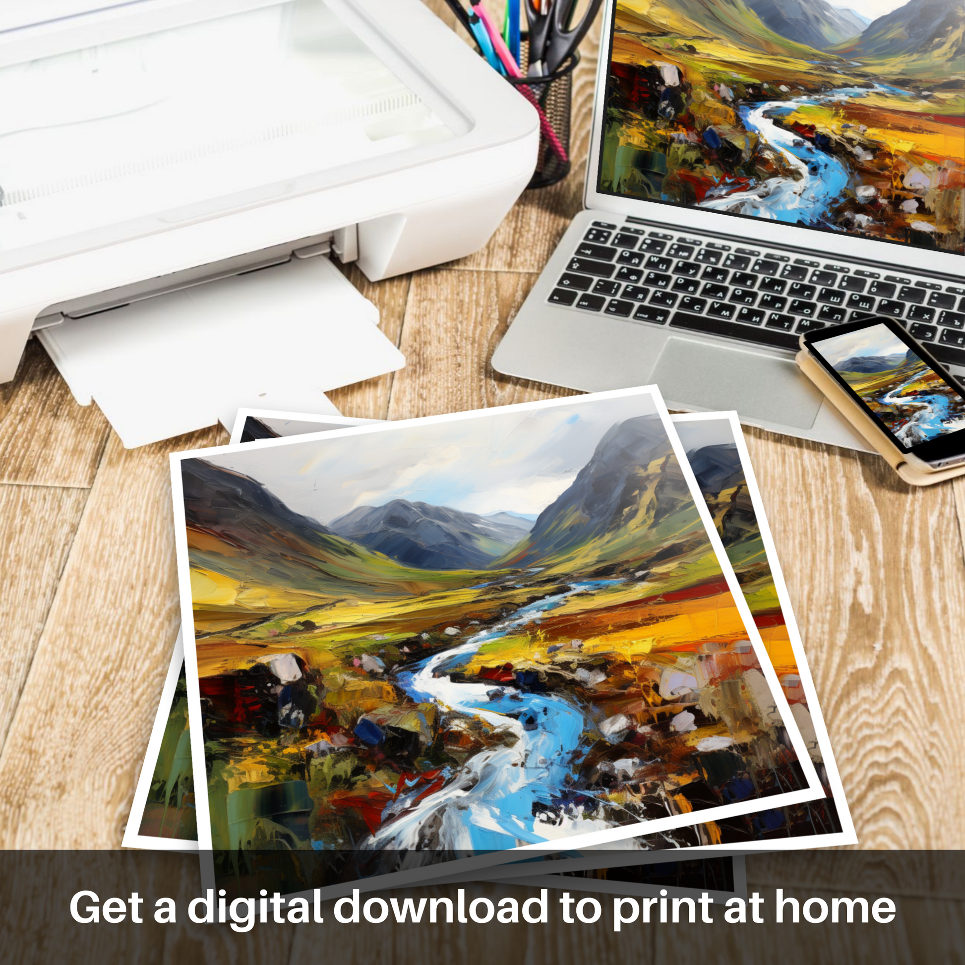 Downloadable and printable picture of Glen Nevis, Highlands