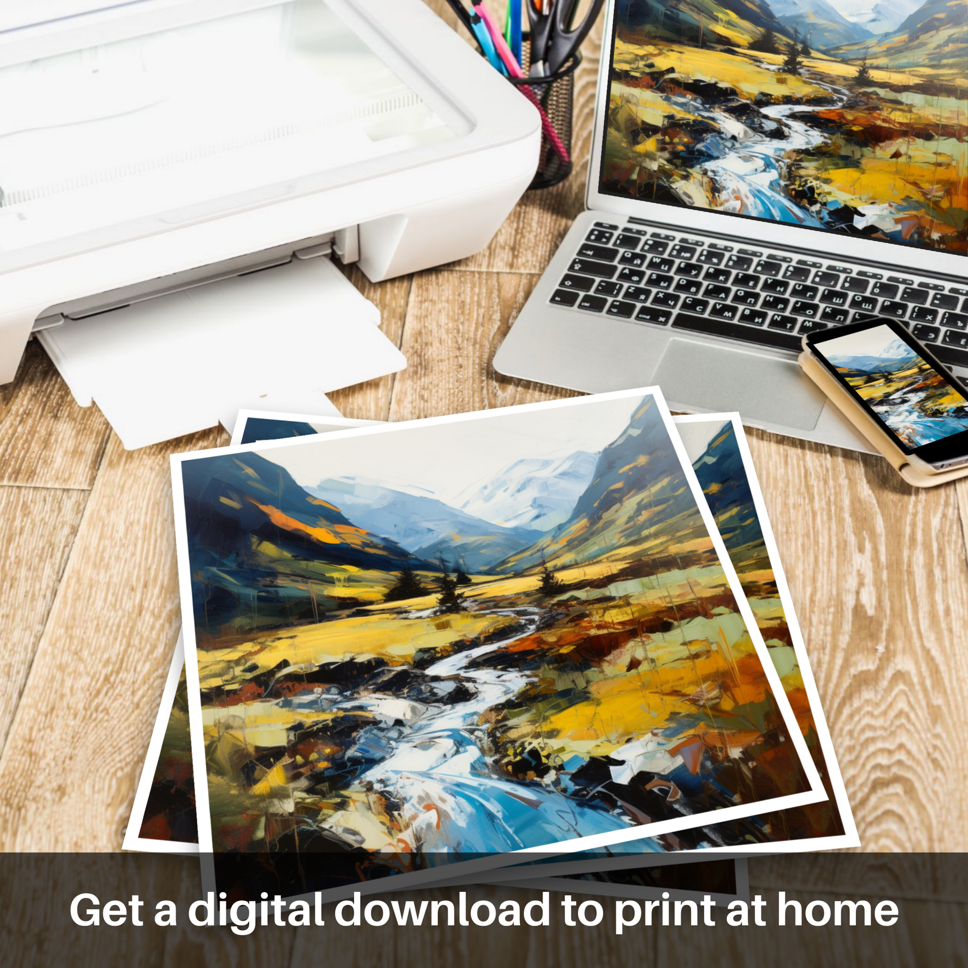 Downloadable and printable picture of Glen Nevis, Highlands