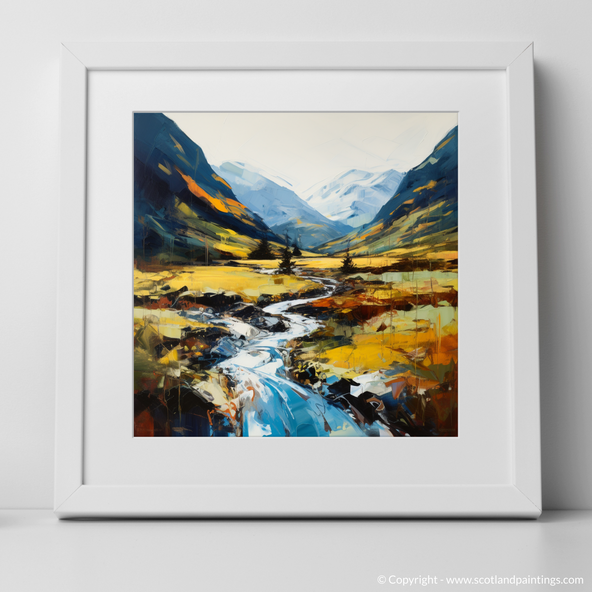 Art Print of Glen Nevis, Highlands with a white frame