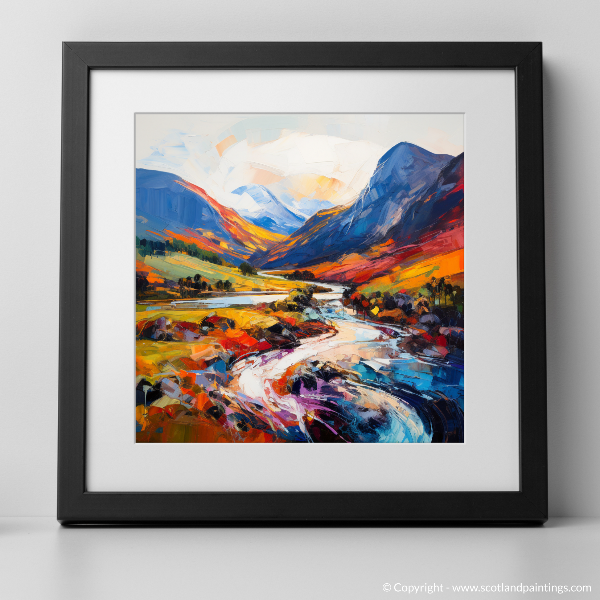 Art Print of Glen Nevis, Highlands with a black frame