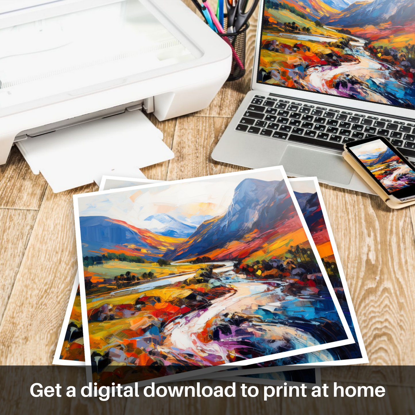 Downloadable and printable picture of Glen Nevis, Highlands