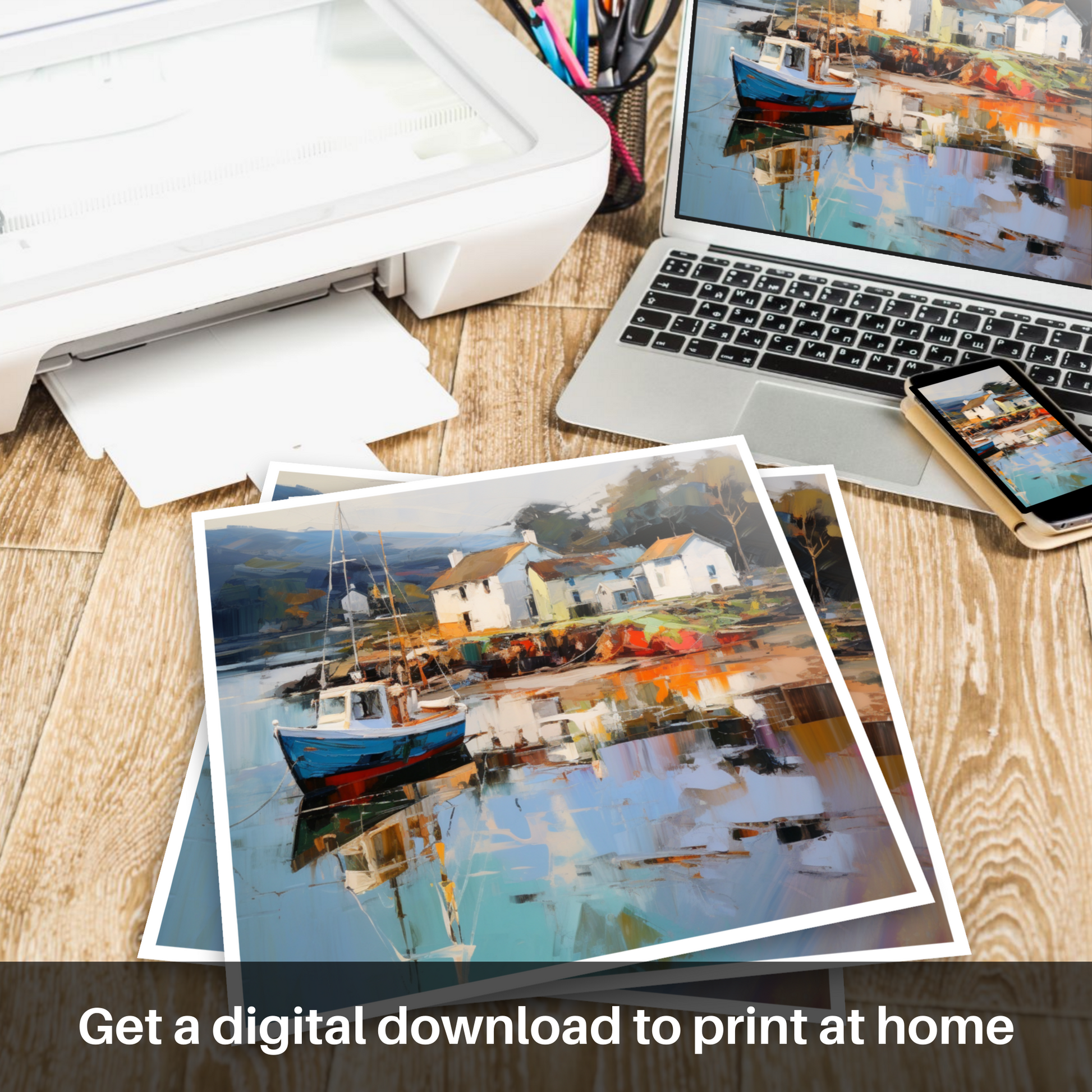 Downloadable and printable picture of Tayvallich Harbour, Argyll