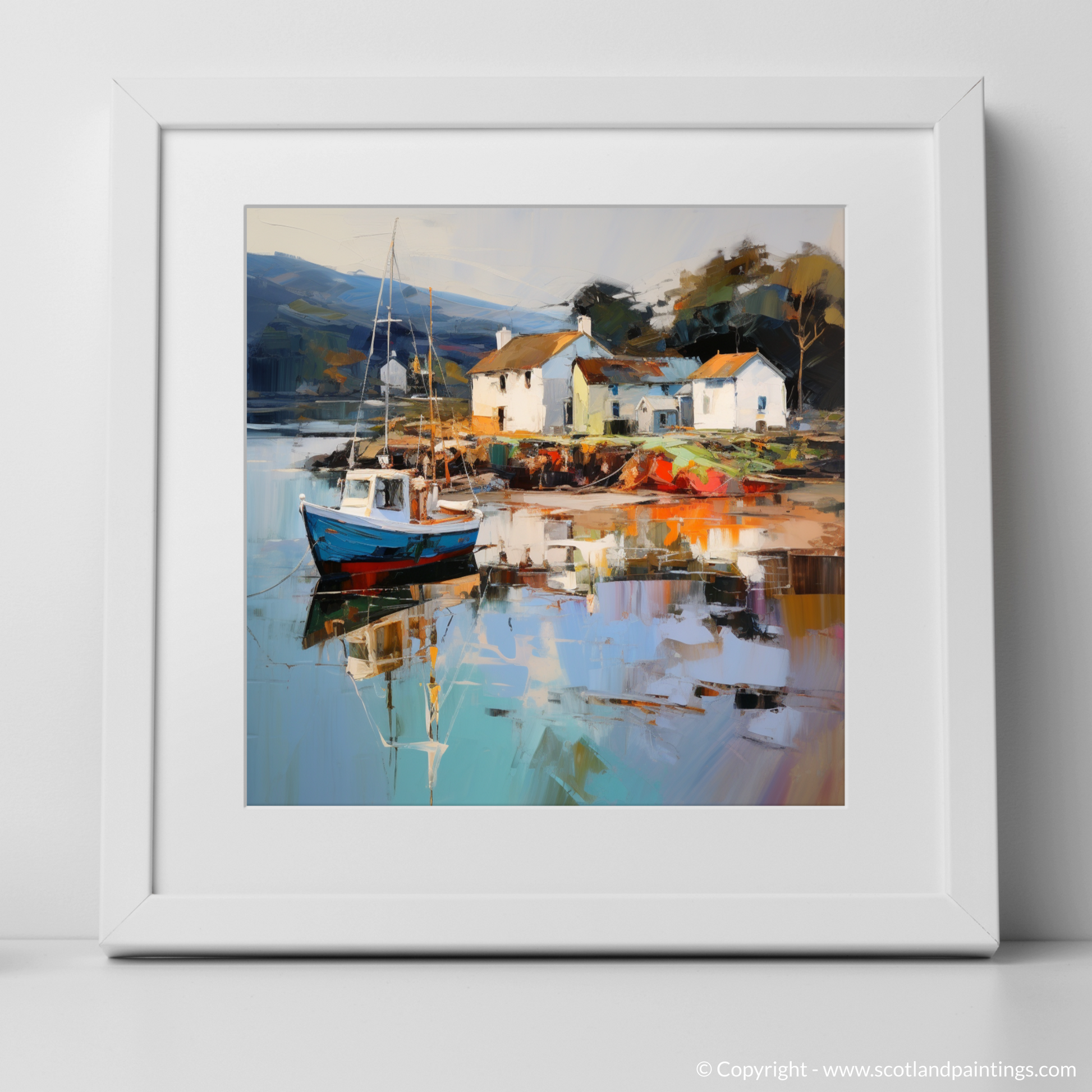 Art Print of Tayvallich Harbour, Argyll with a white frame