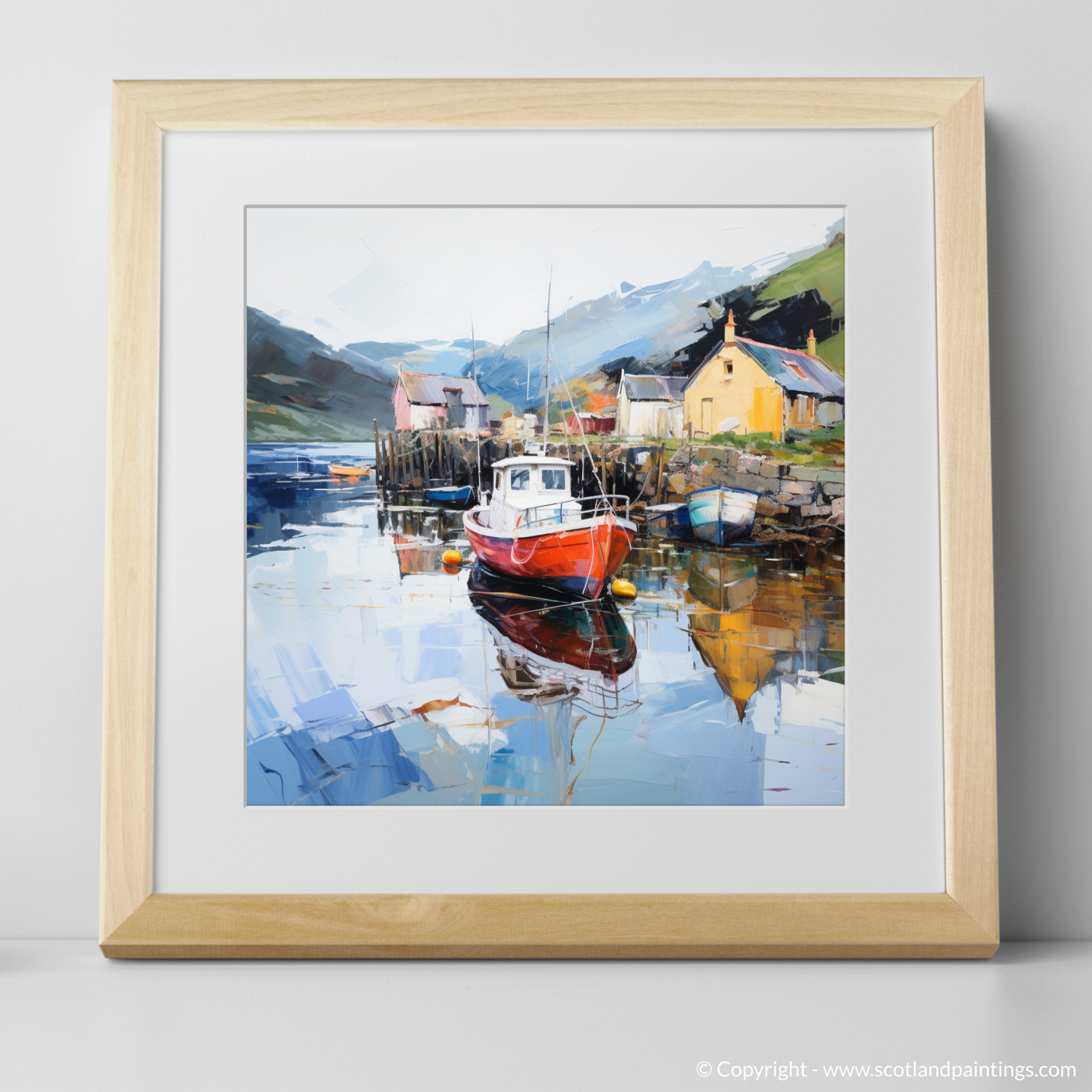 Art Print of Tayvallich Harbour, Argyll with a natural frame