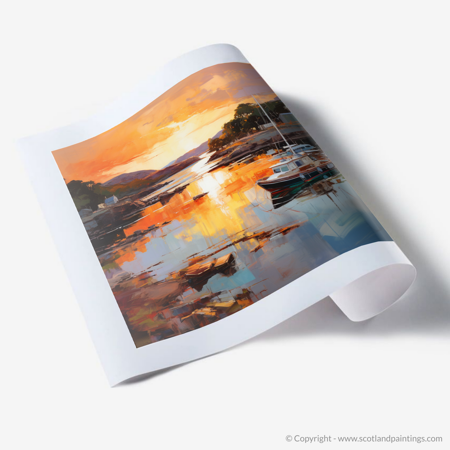 Art Print of Isleornsay Harbour at sunset