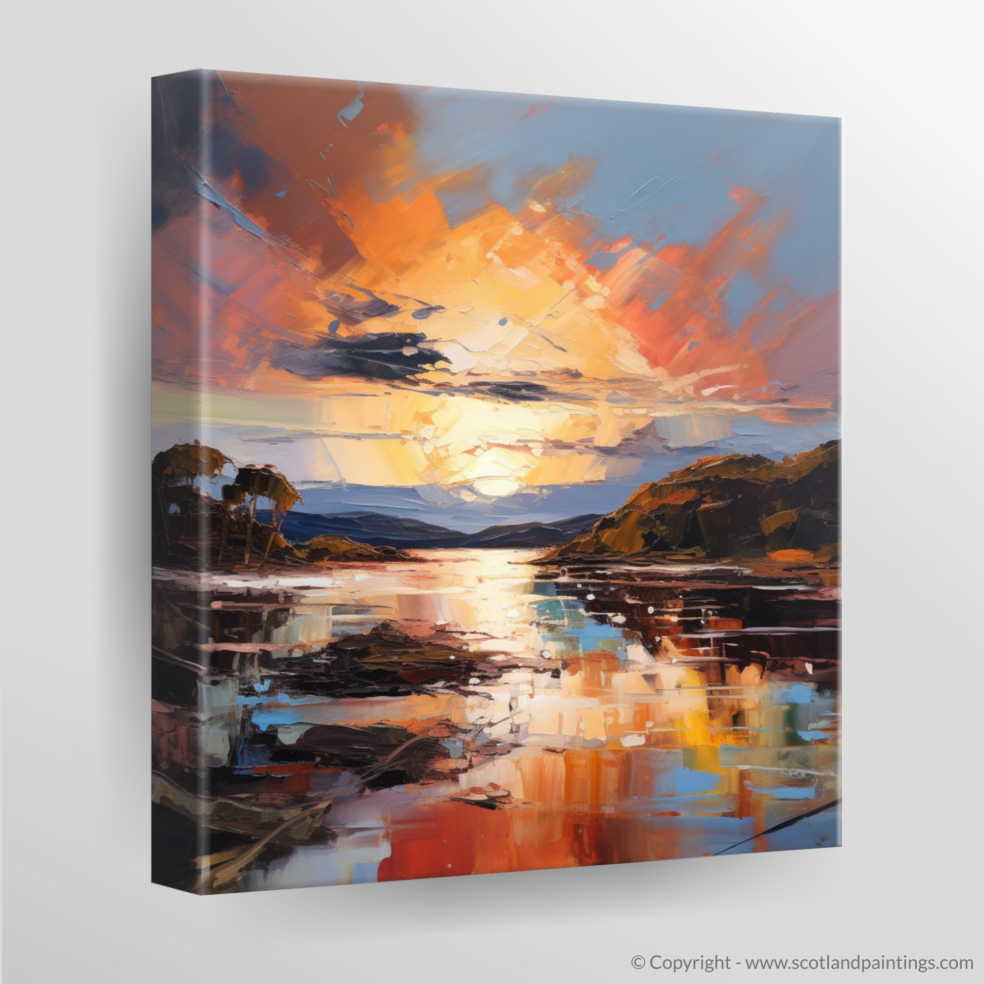 Canvas Print of Isleornsay Harbour at sunset