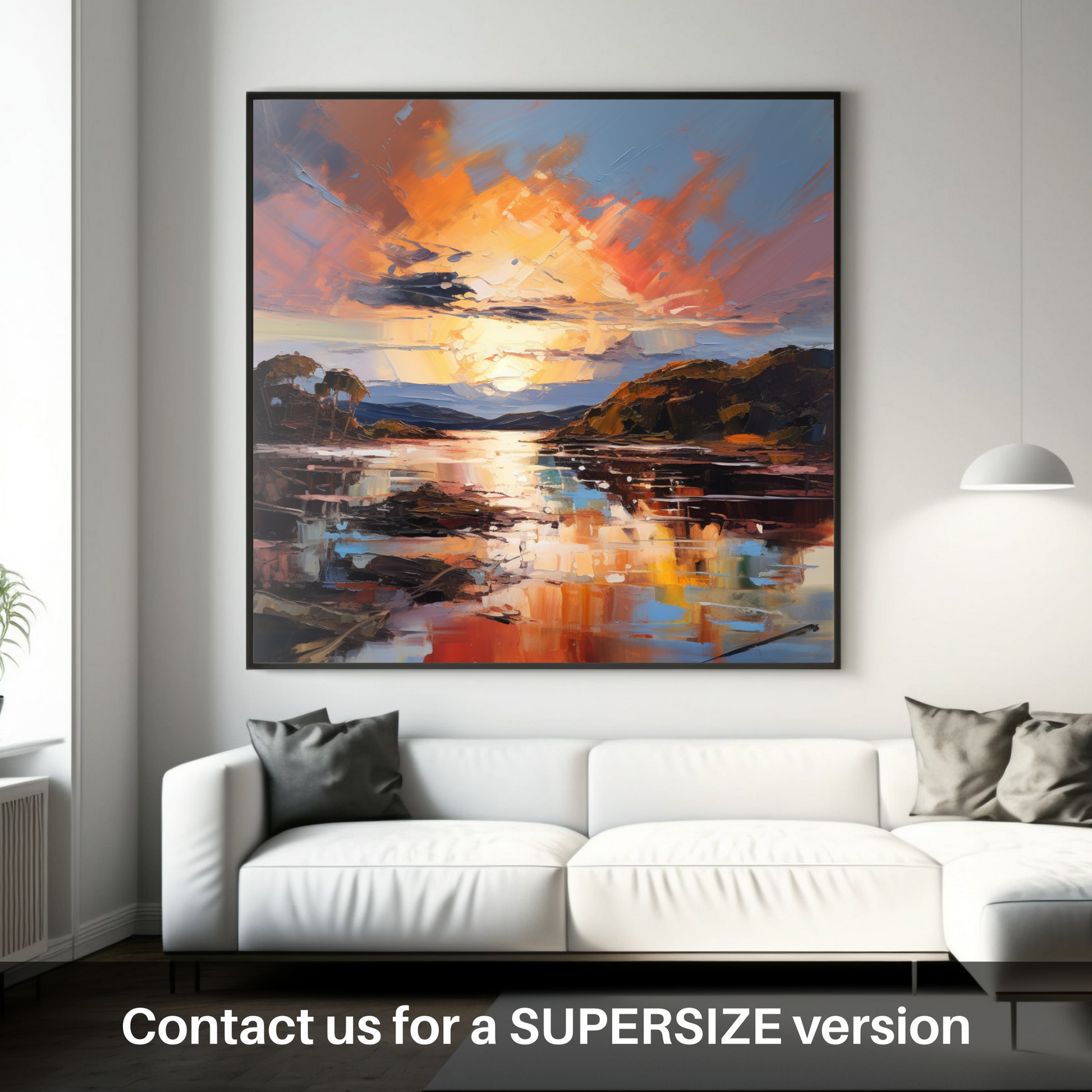 Huge supersize print of Isleornsay Harbour at sunset