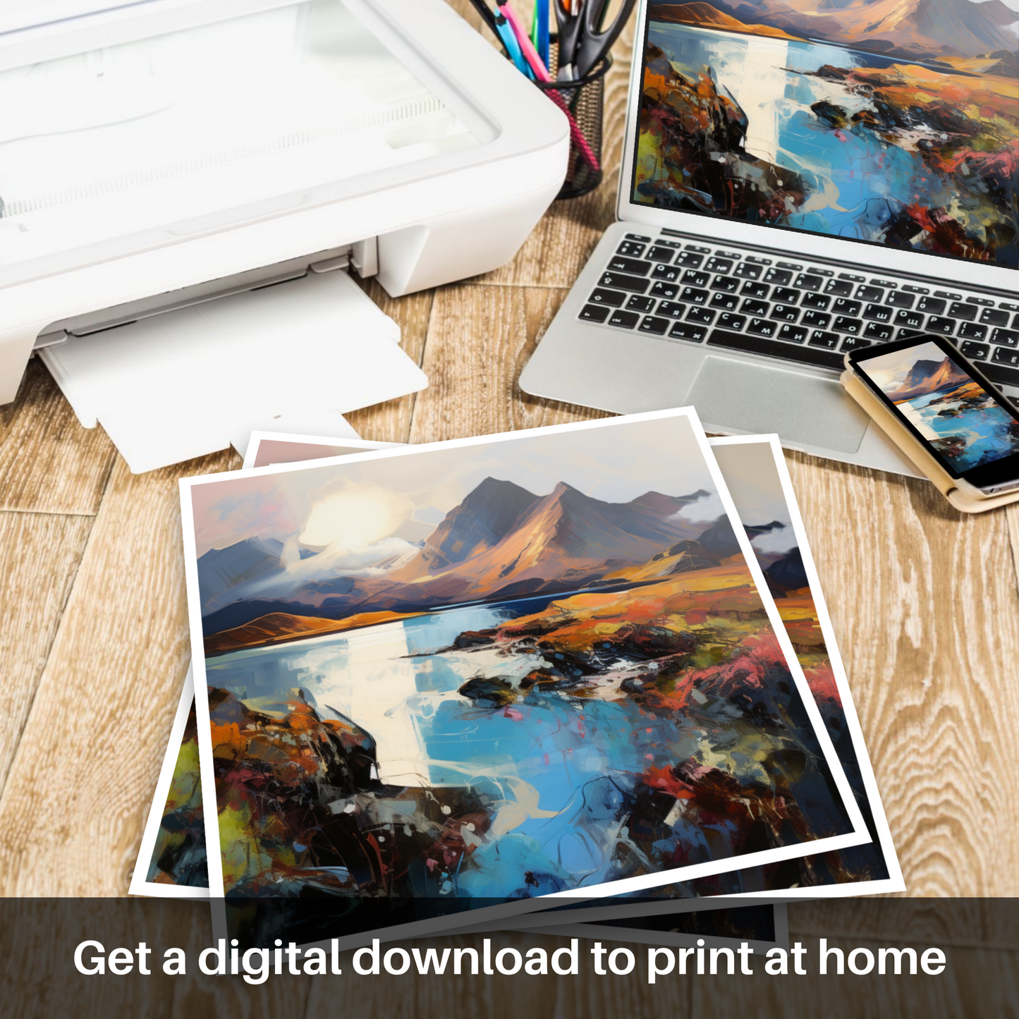 Downloadable and printable picture of The Cuillin, Isle of Skye